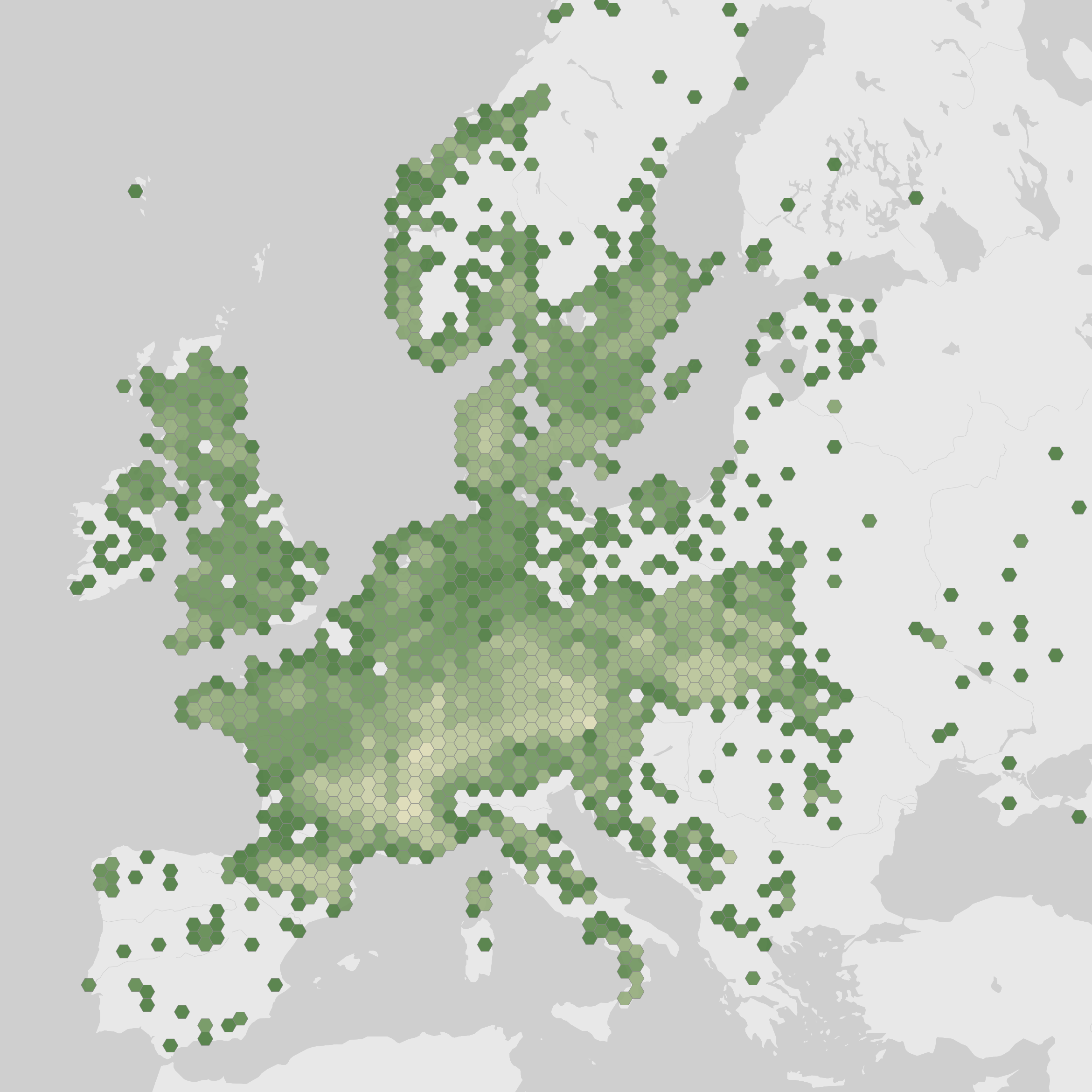 Mapa de los registros de Abies alba