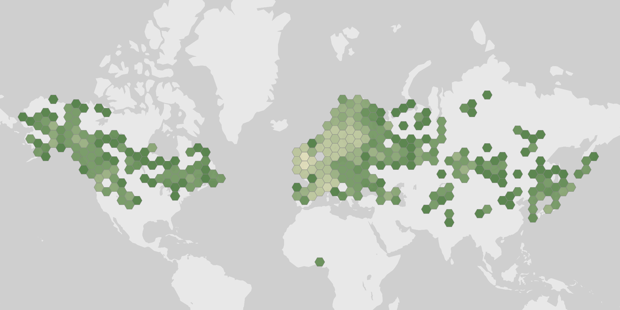 World map showing recorded occurrences of Aeshna juncea.