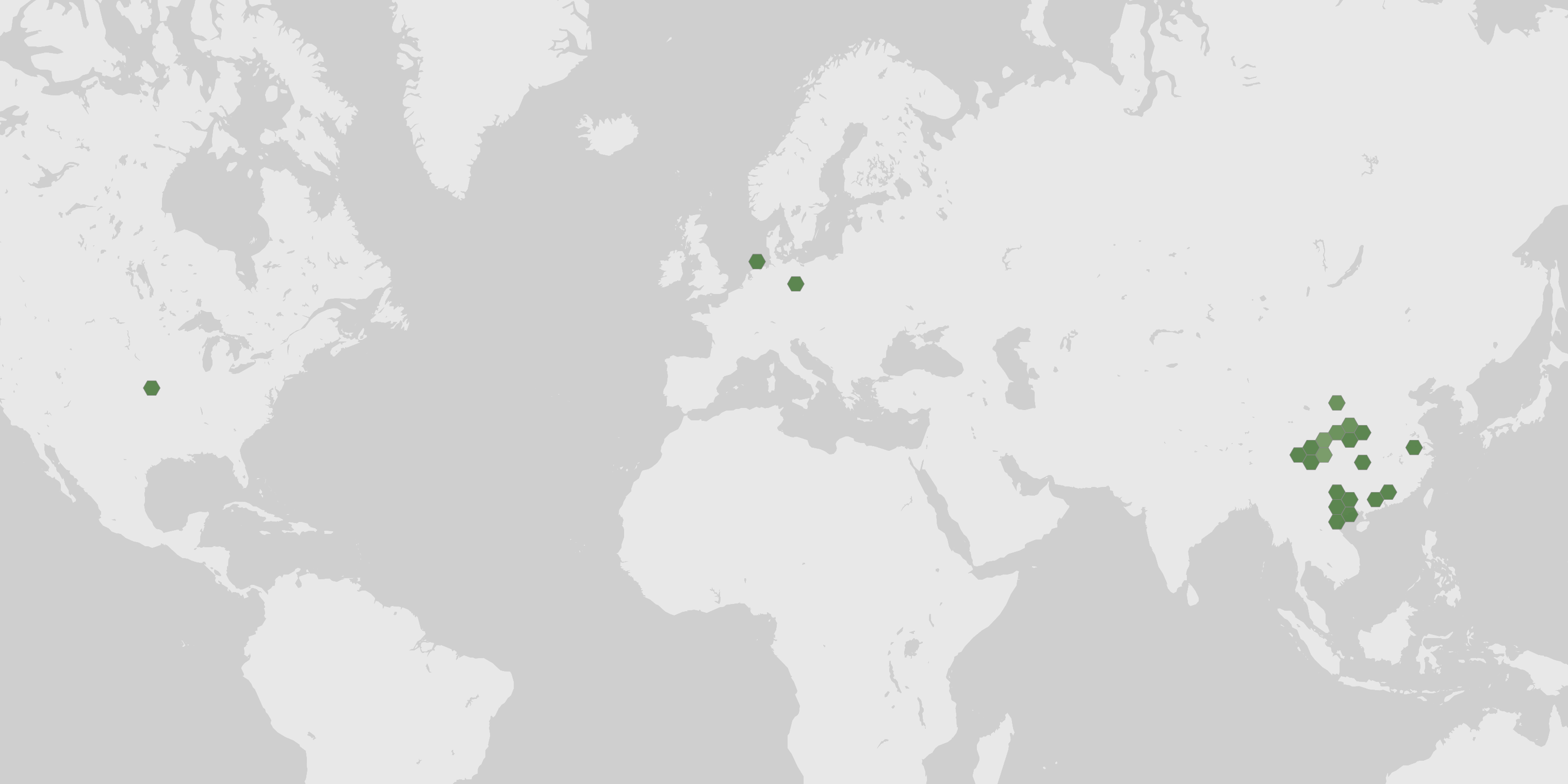 Mapa dos registros de ocorrência de Ailuropoda melanoleuca