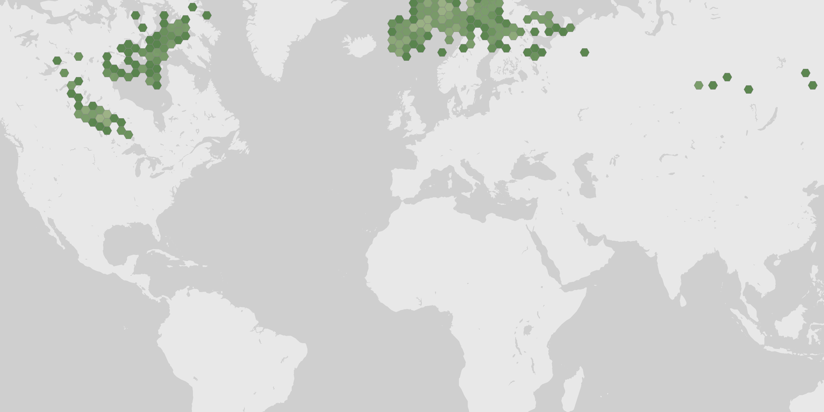 World map showing recorded occurrences of Amanita caesarea.