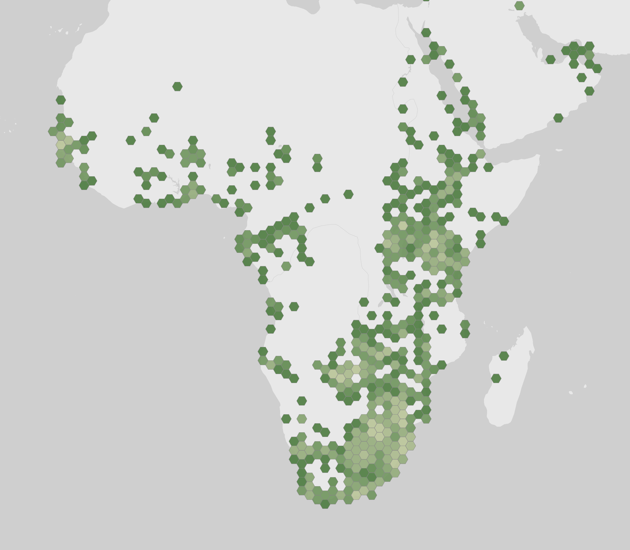 Carte des observations enregistrées de Ardea goliath
