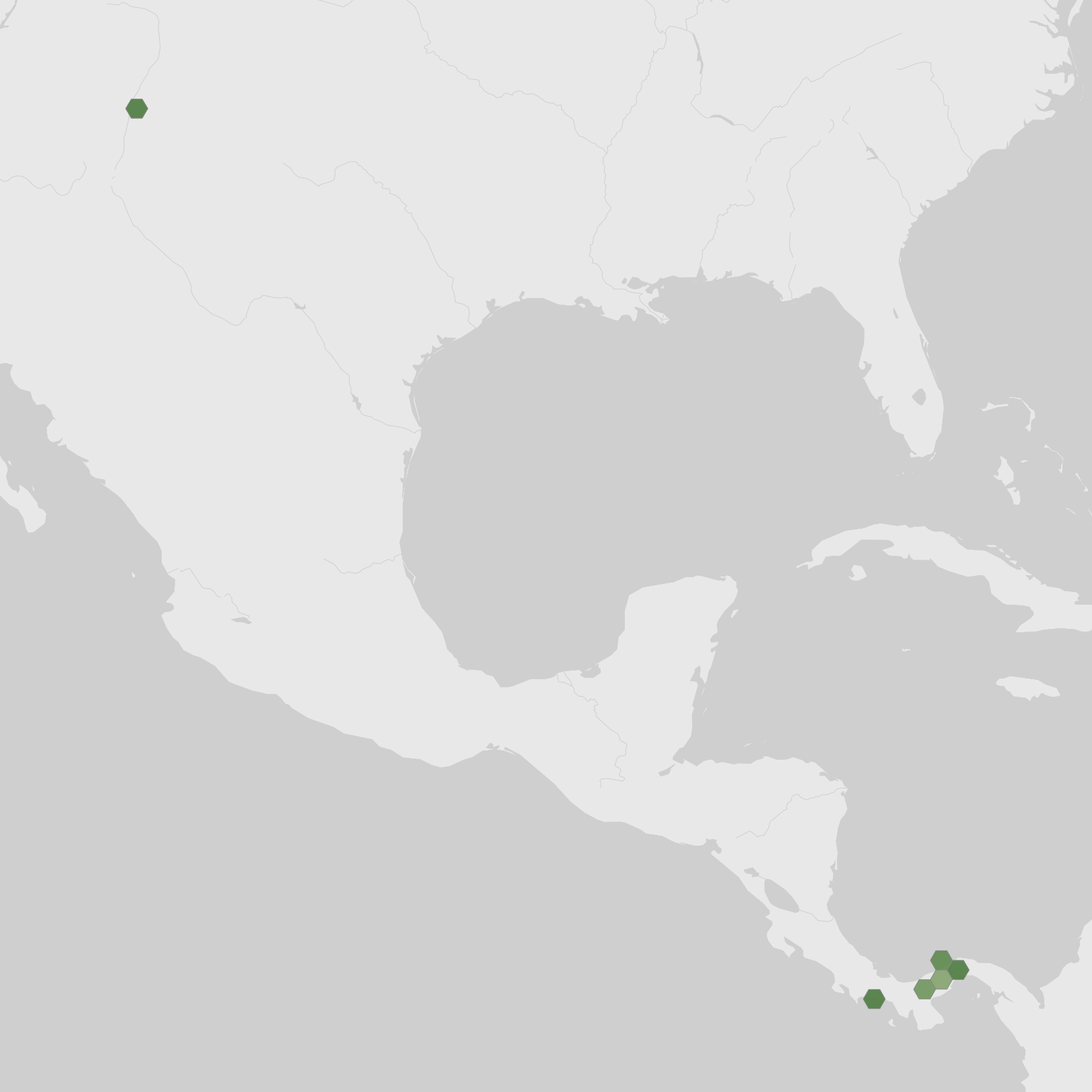 Mapa de los registros de Atelopus zeteki