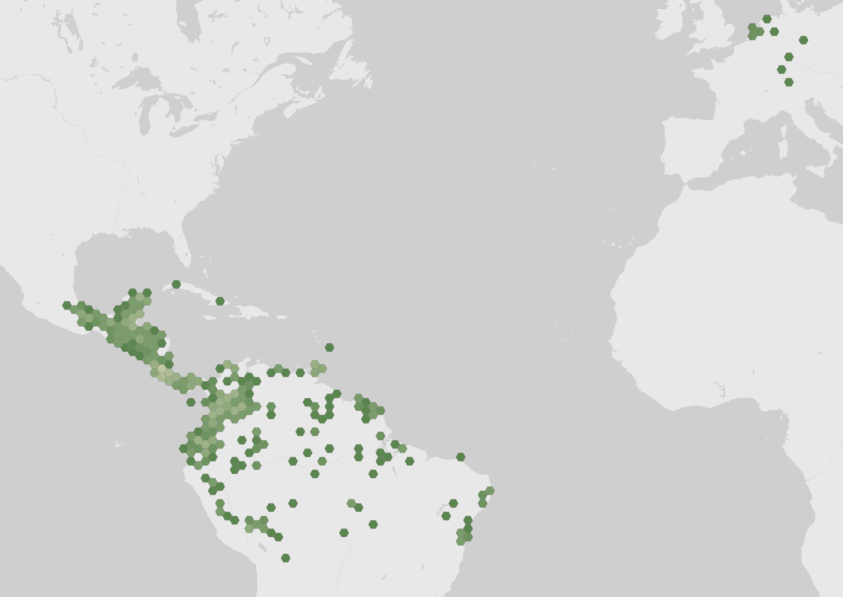 Mapa de los registros de Atta cephalotes
