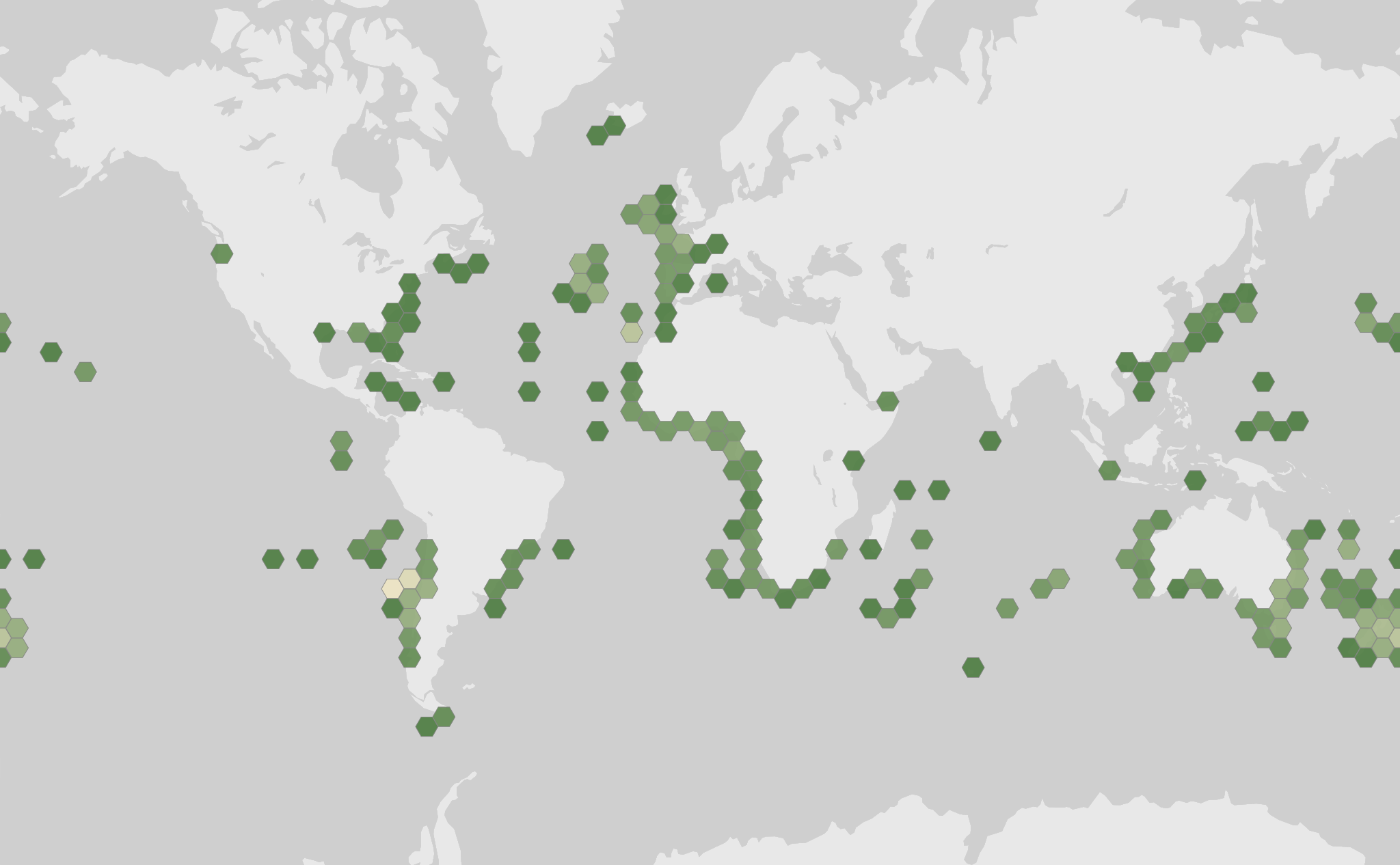 Mappa delle segnalazioni registrate di Beryx splendens