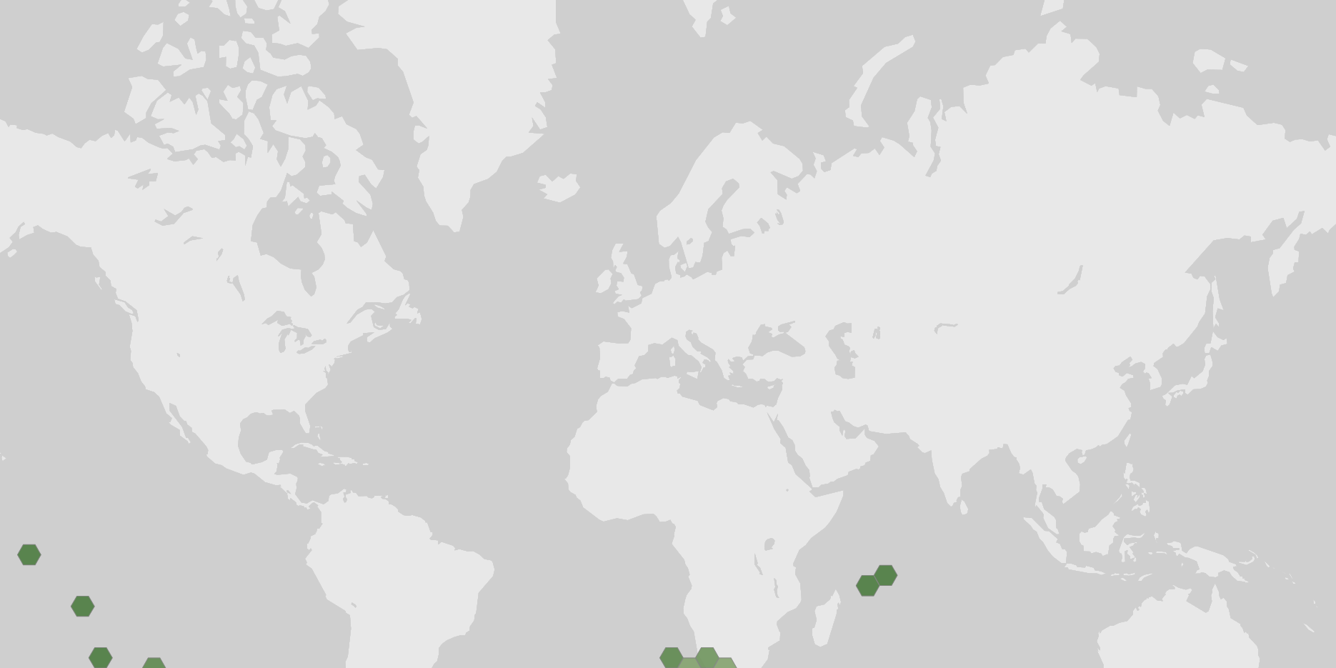 World map showing recorded occurrences of Bondarzewia mesenterica.