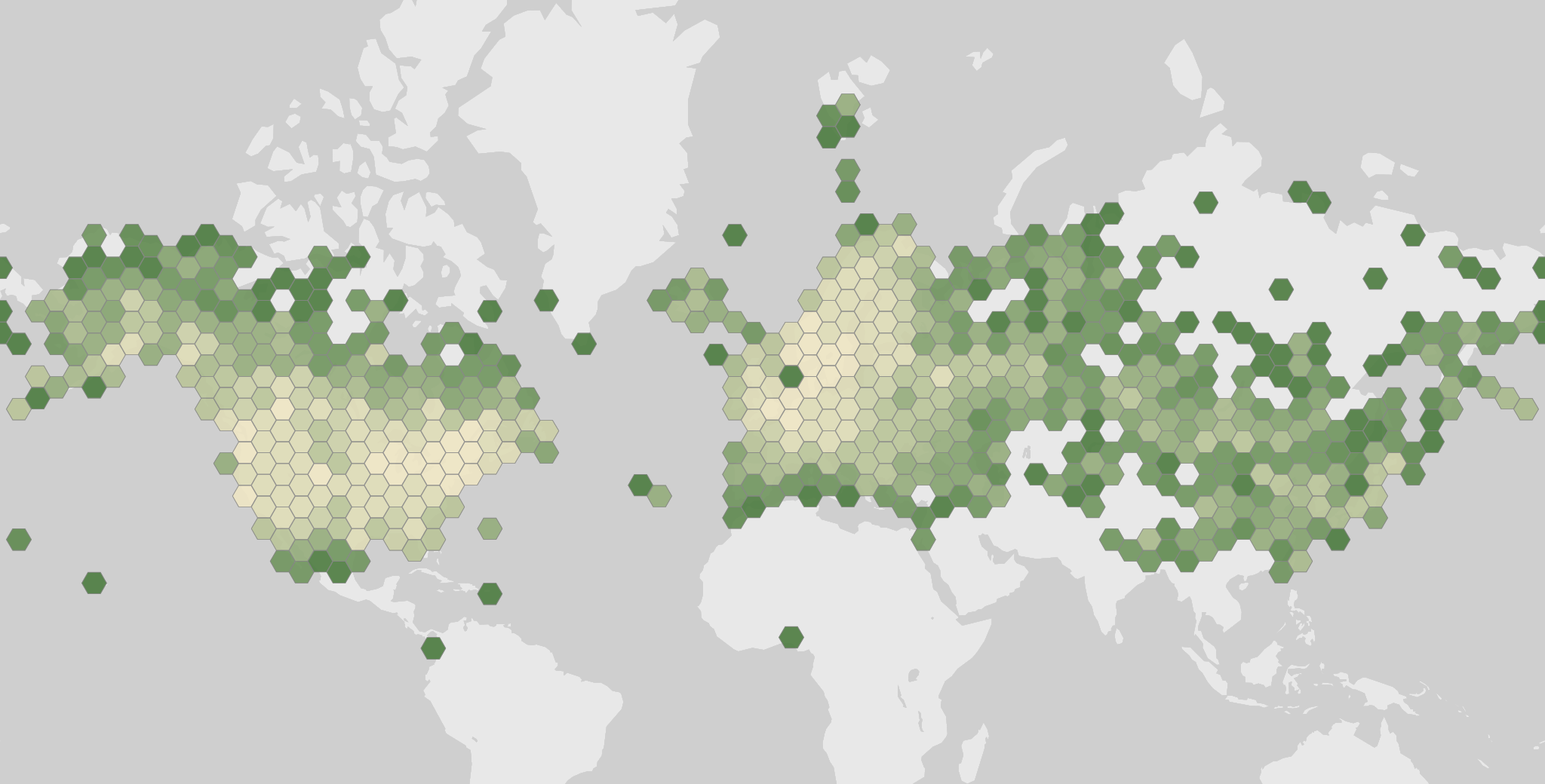 World map showing recorded occurrences of Bucephala clangula.
