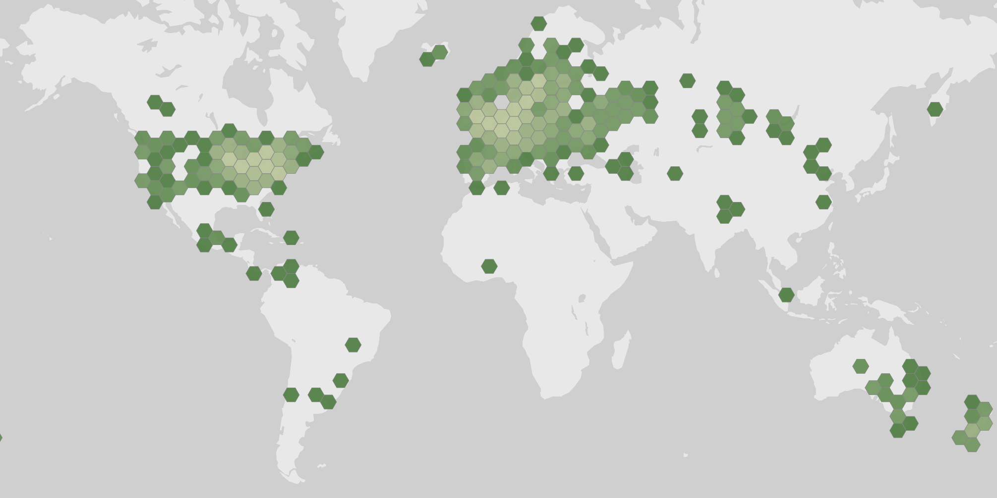Mapa de los registros de Calvatia gigantea