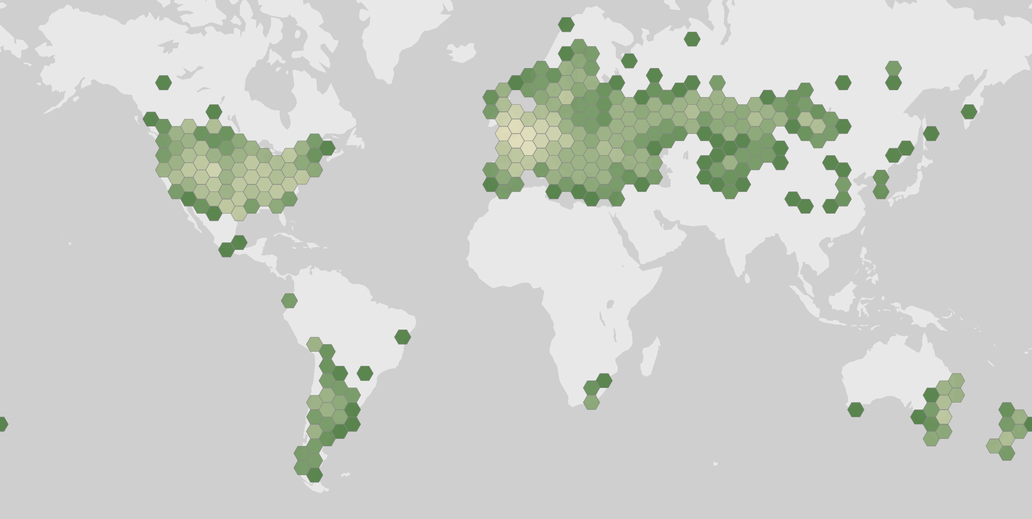 World map showing recorded occurrences of Carduus nutans.