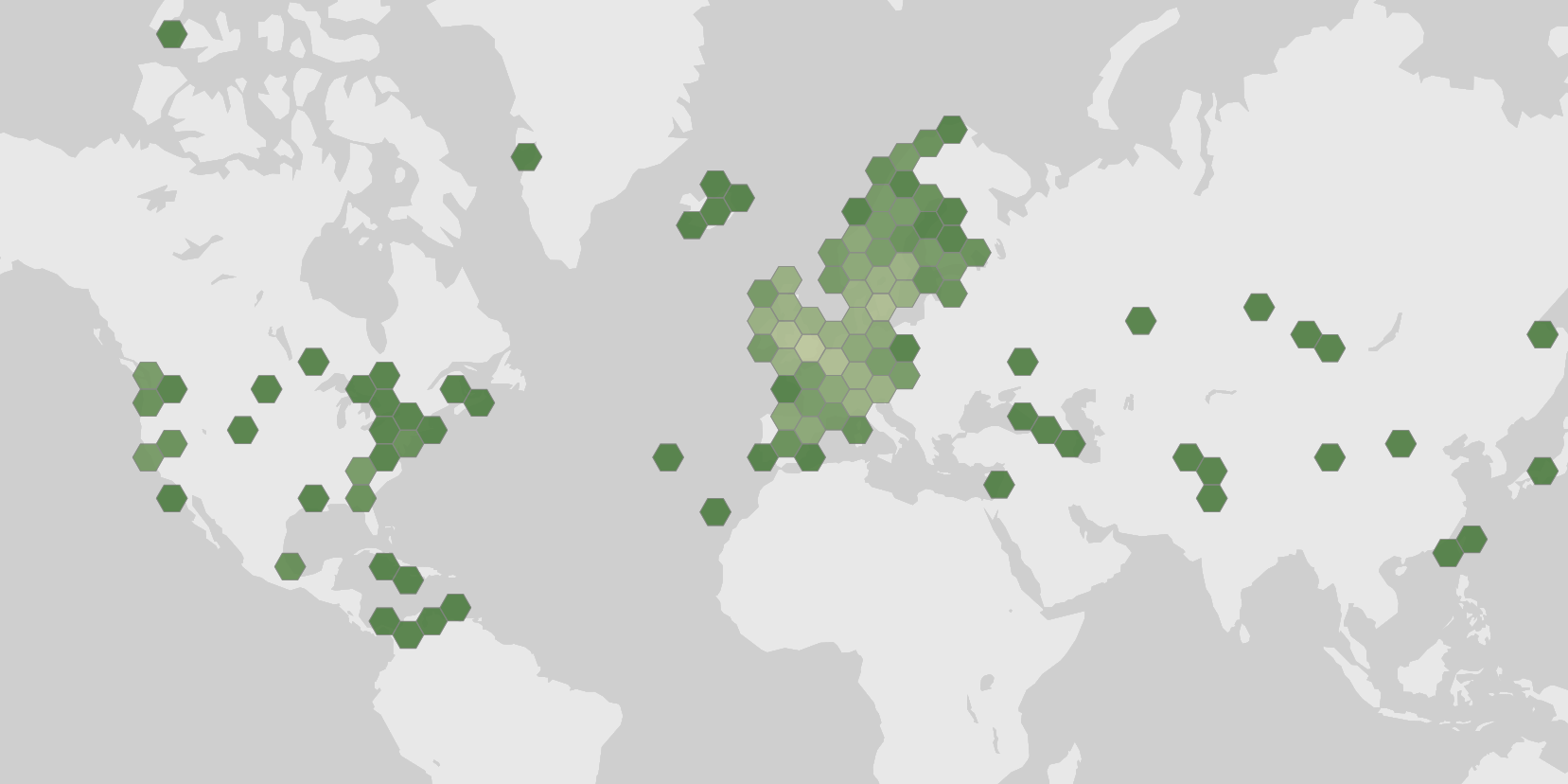 World map showing recorded occurrences of Cheilymenia granulata.