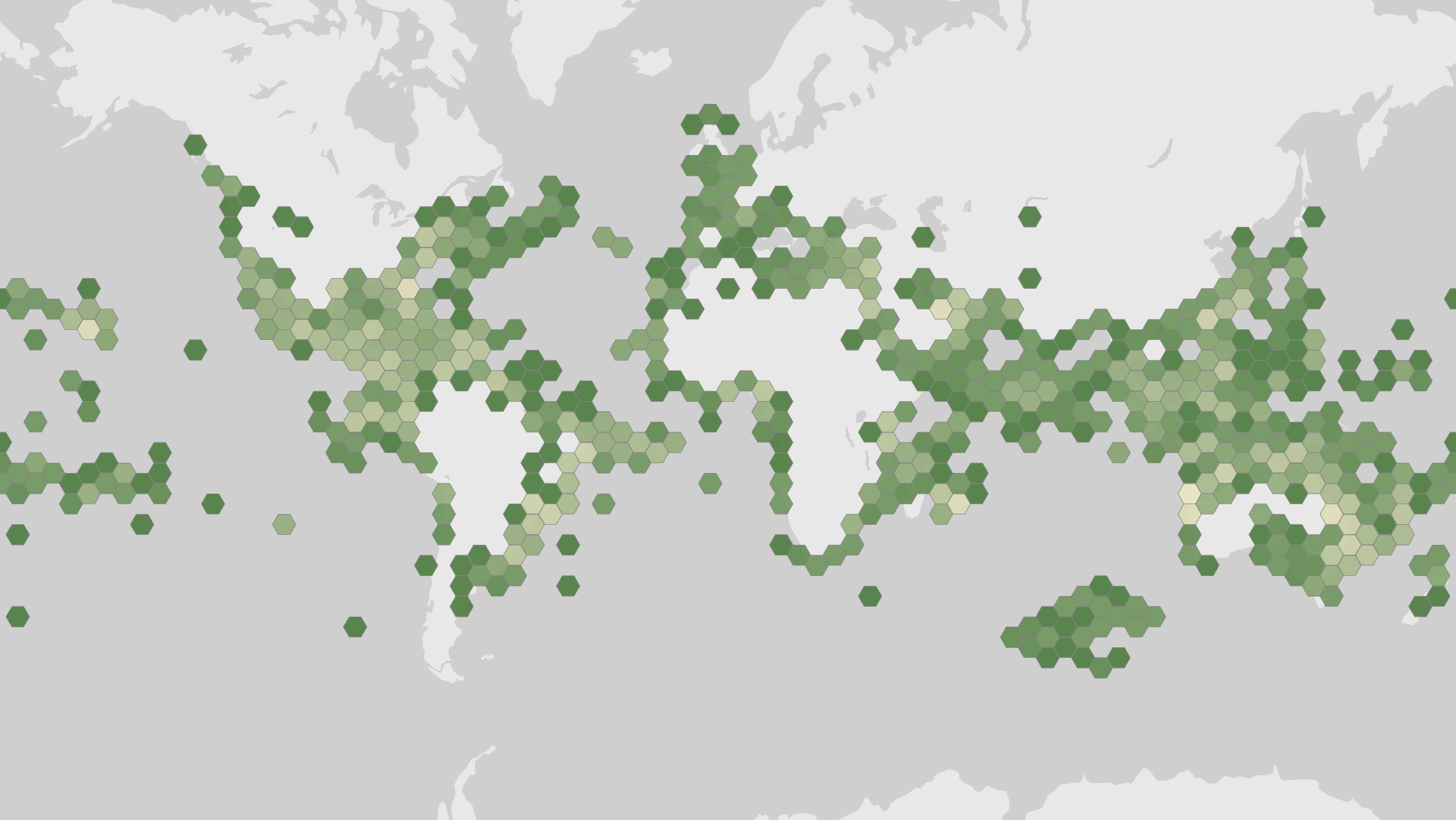 Mapa dos registros de ocorrência de Chelonia mydas
