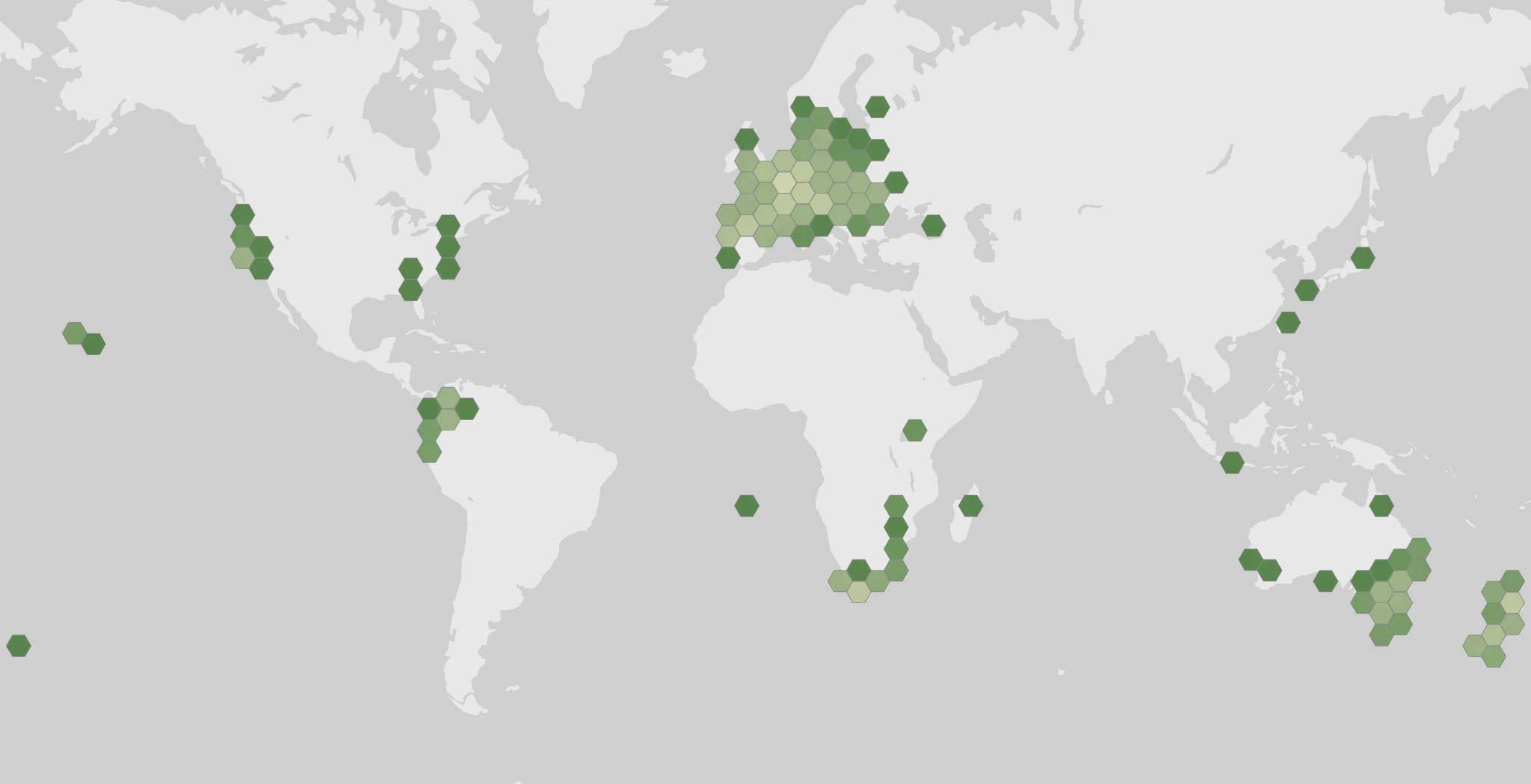 Mappa delle segnalazioni registrate di Clathrus archeri