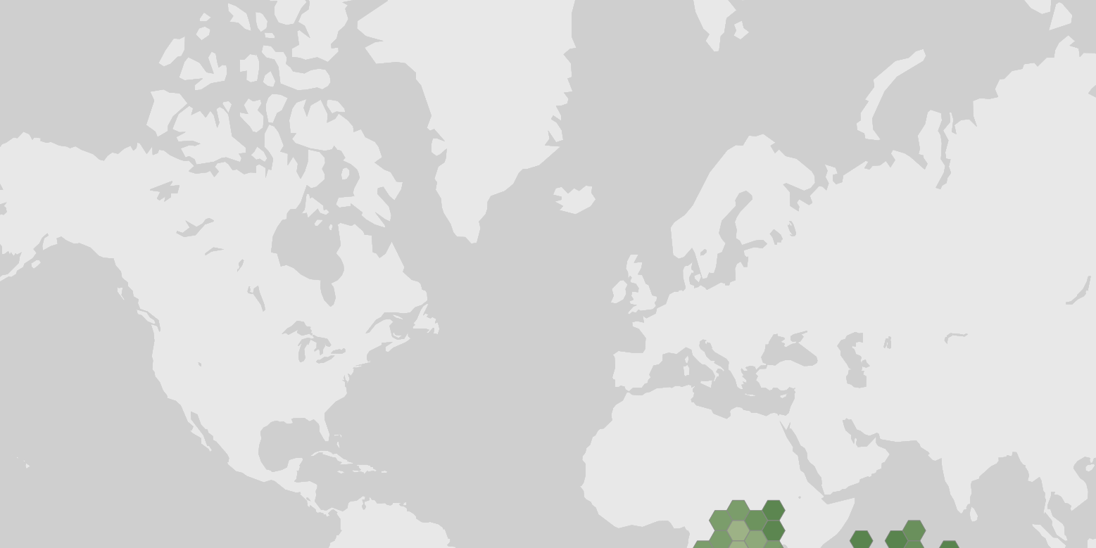 World map showing recorded occurrences of Clavariadelphus ligula.