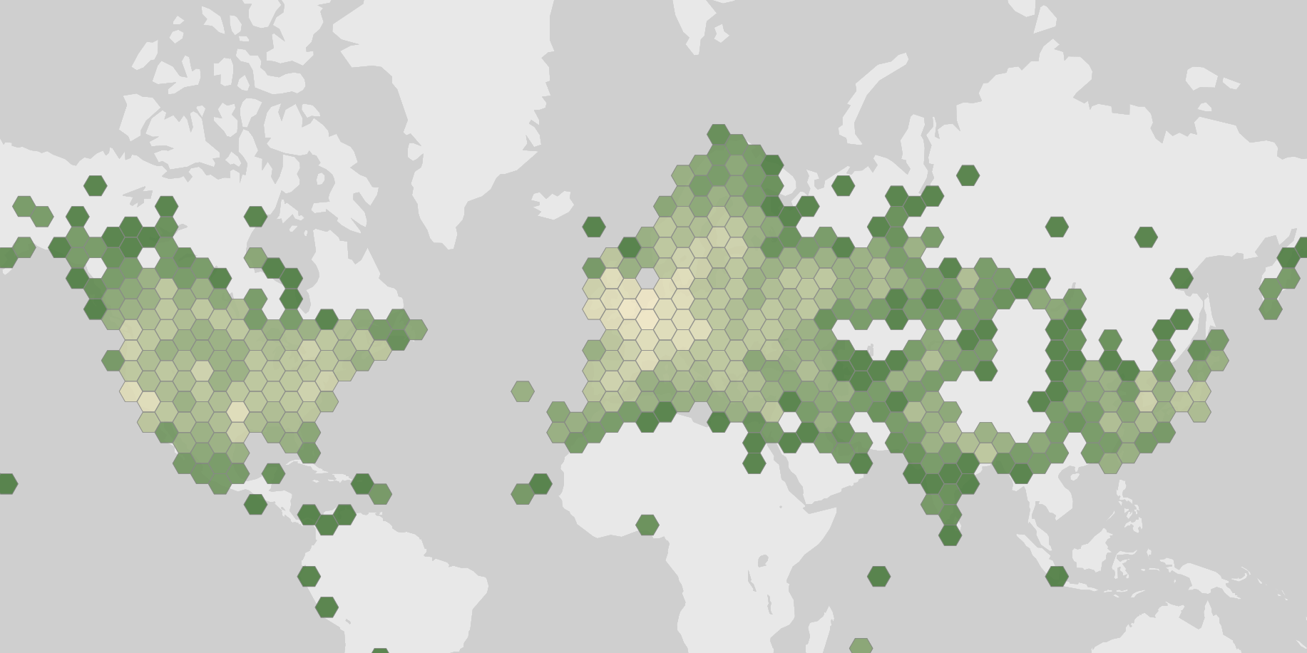 Mappa delle segnalazioni registrate di Coccinella septempunctata