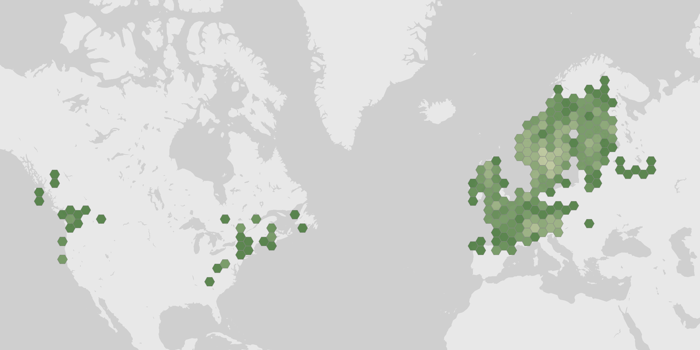 World map showing recorded occurrences of Cortinarius rubellus.