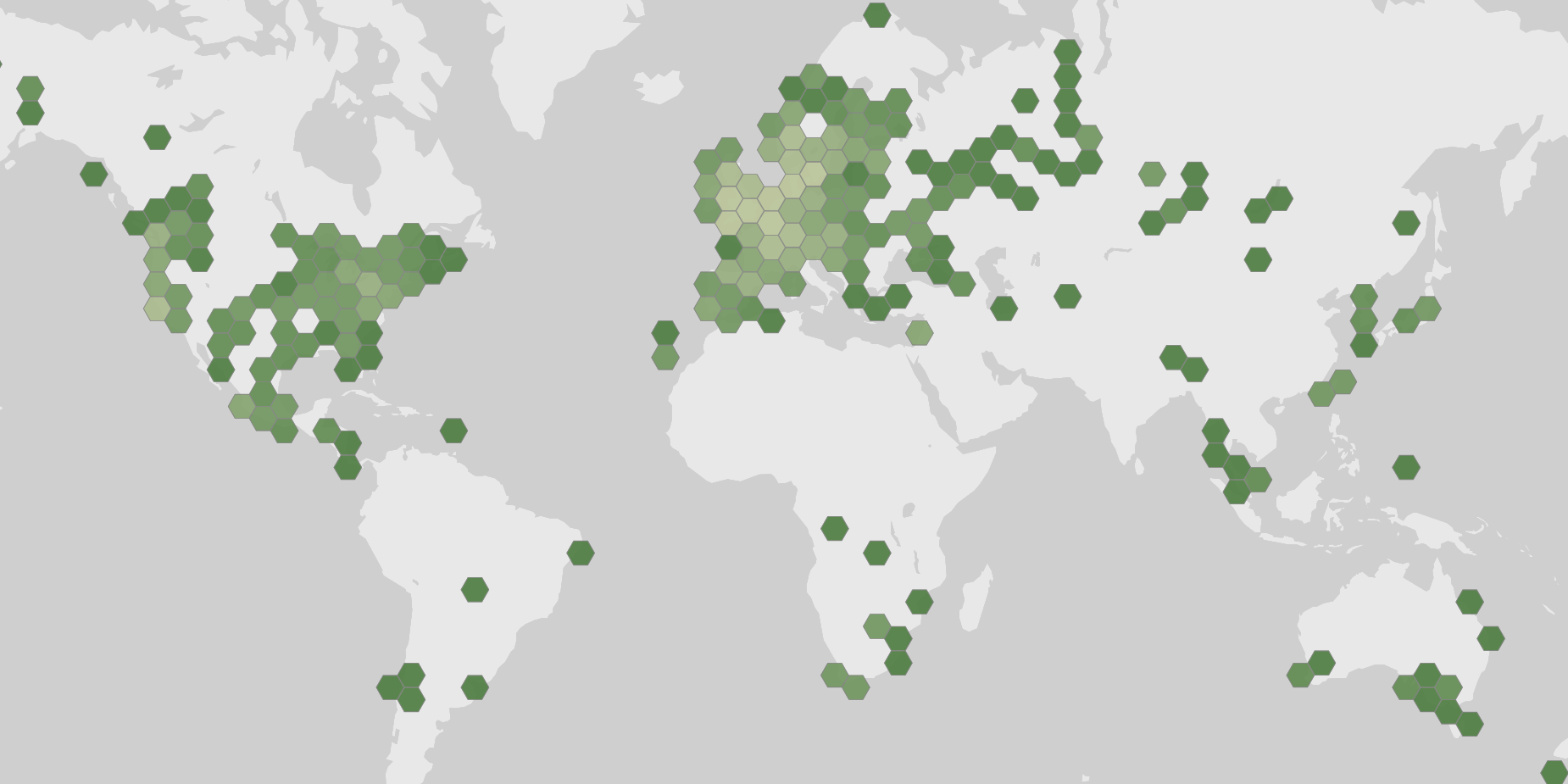 World map showing recorded occurrences of Crepidotus mollis.