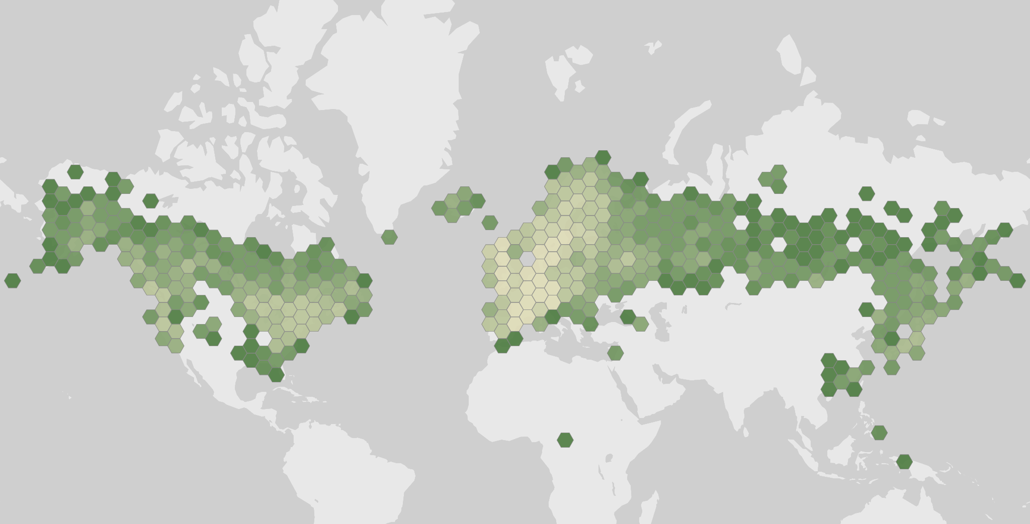 World map showing recorded occurrences of Drosera rotundifolia.