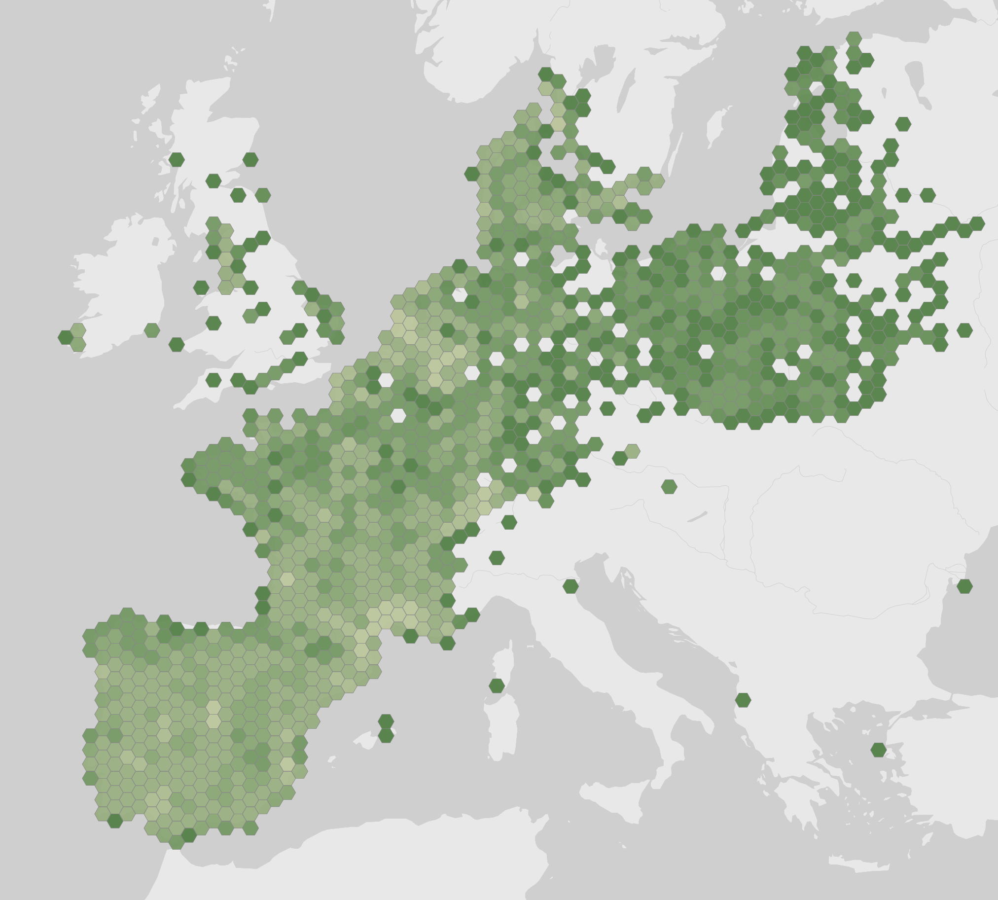 Karte der dokumentierten Nachweise von Epidalea calamita
