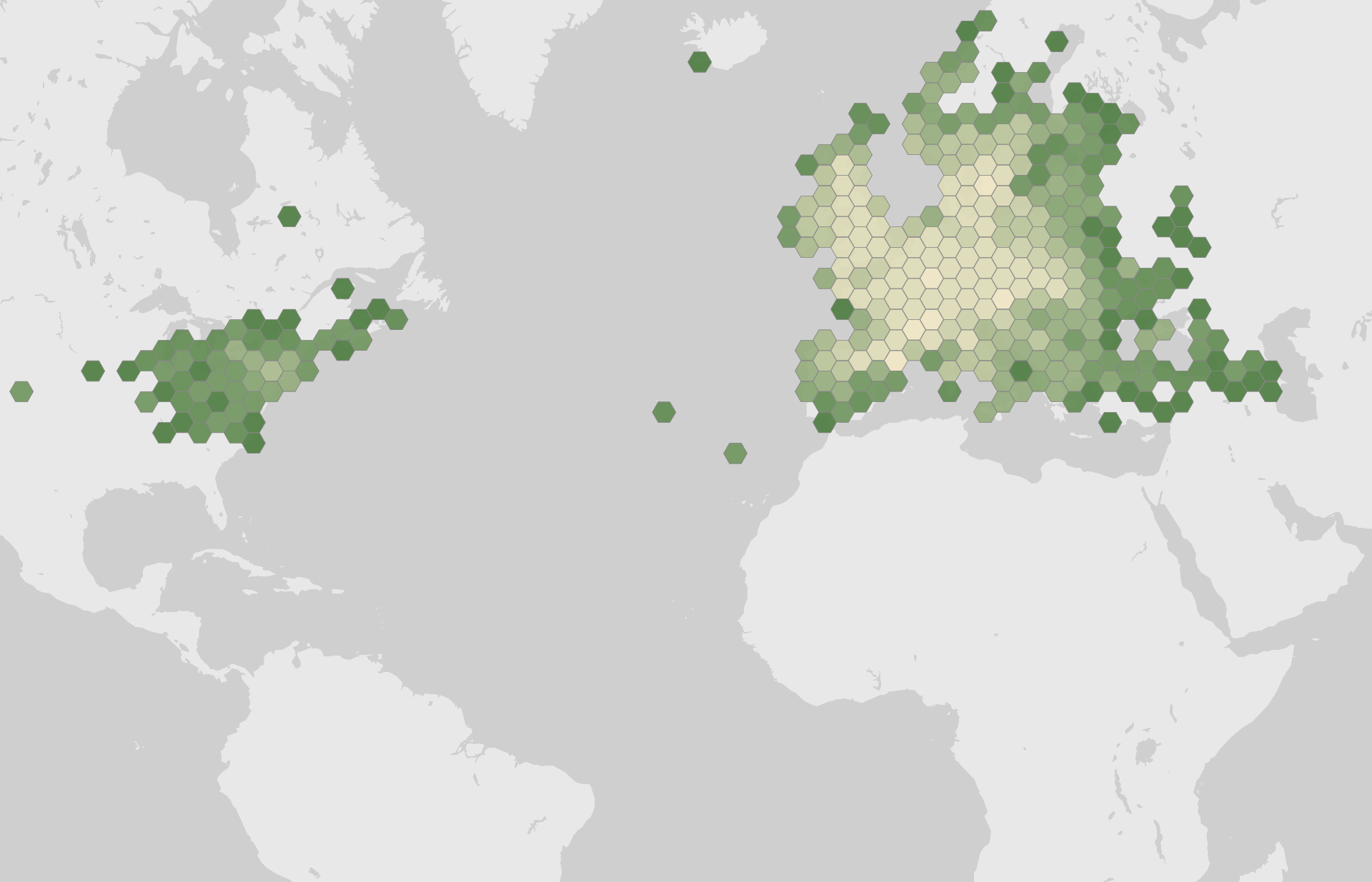 Peta catatan keberadaan Fagus sylvatica