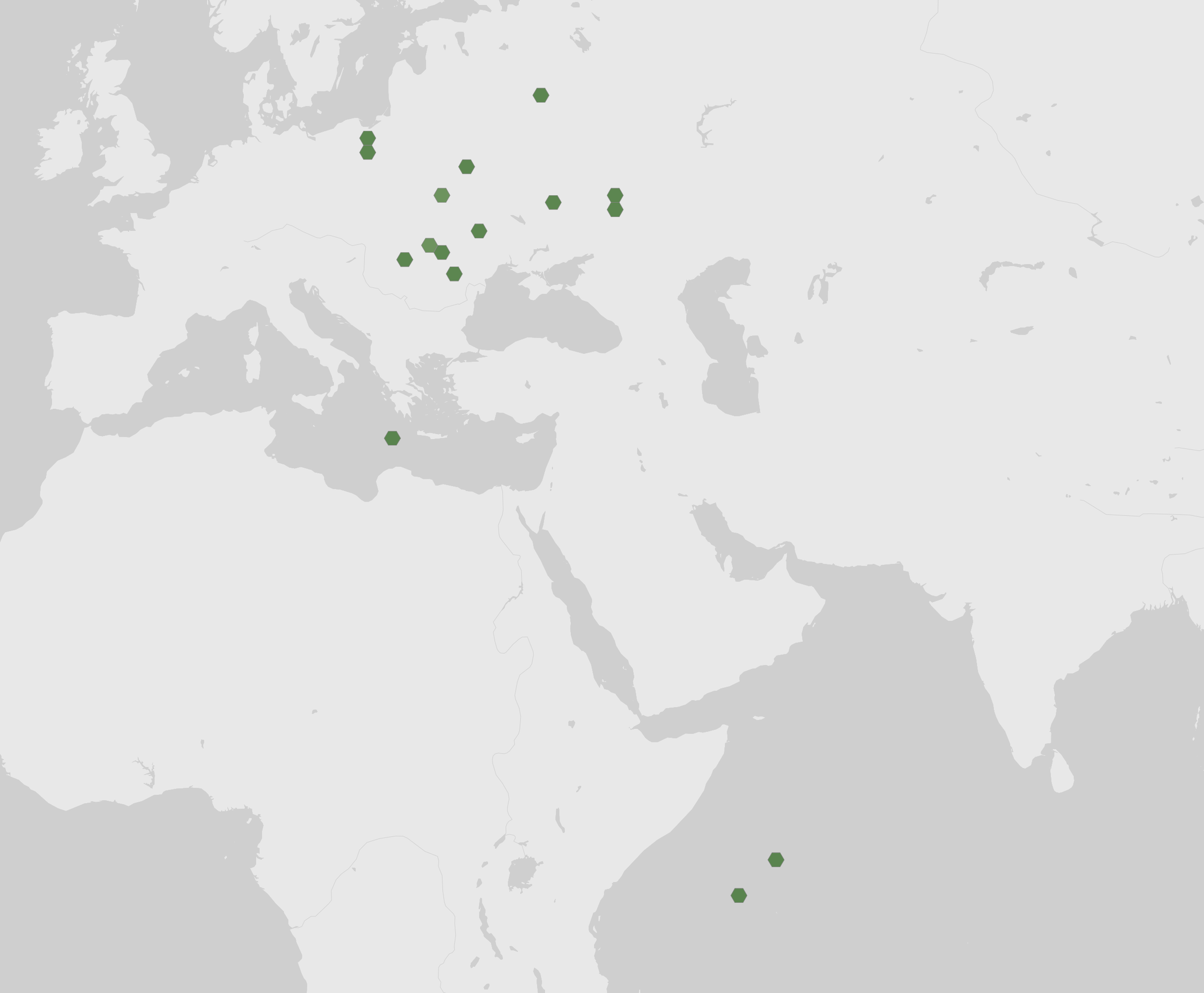 Carte des observations enregistrées de Filinia cornuta