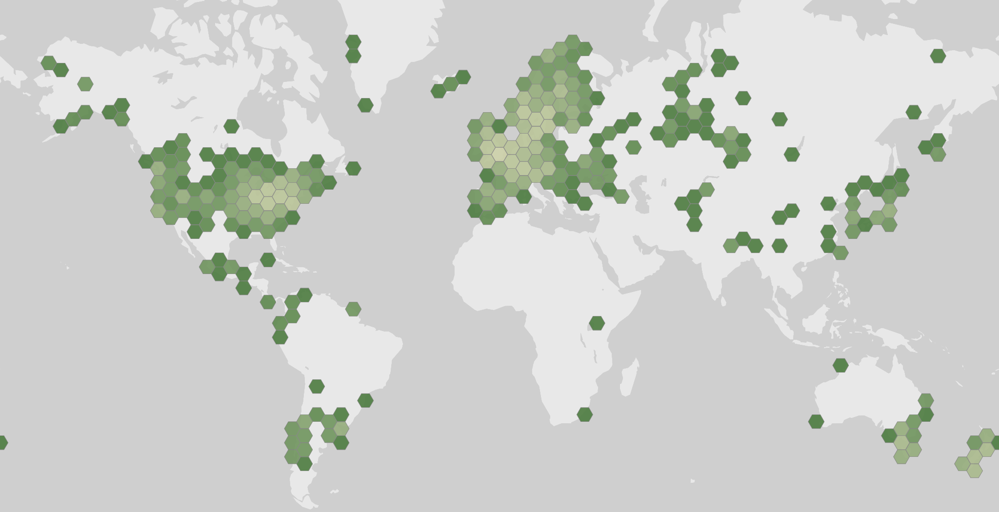 World map showing recorded occurrences of Flammulina velutipes.