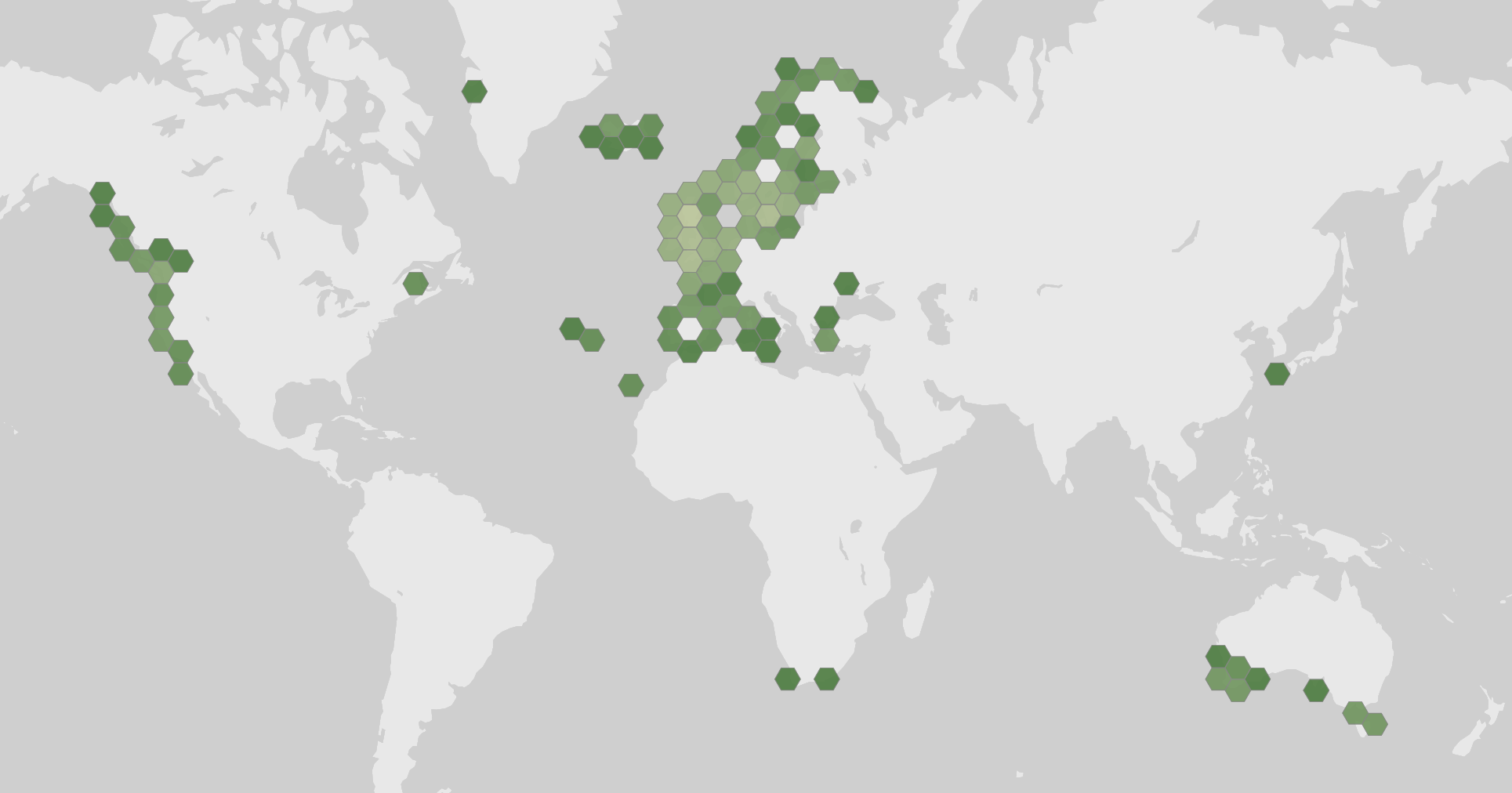 World map showing recorded occurrences of Flavoplaca marina.