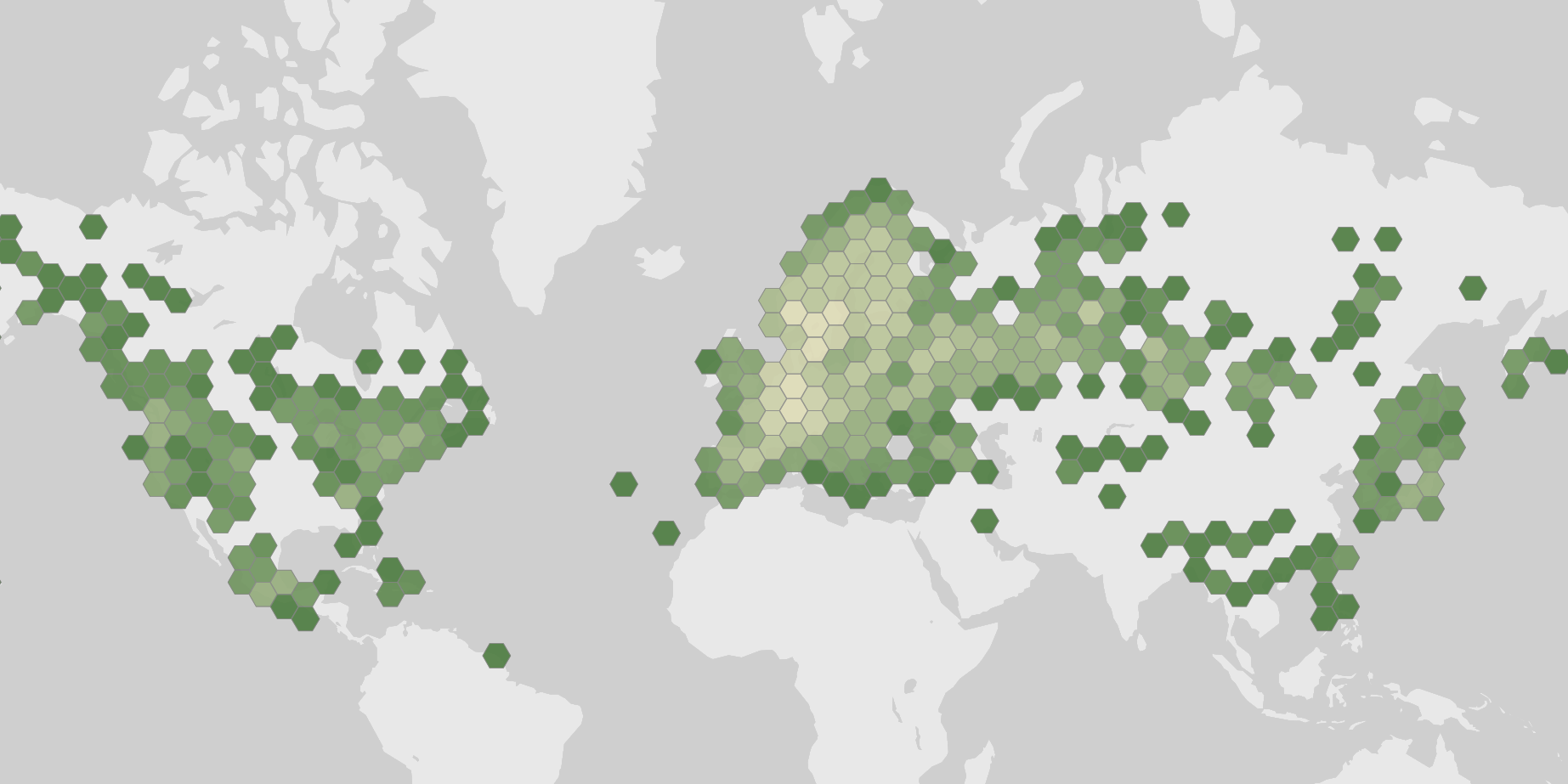 World map showing recorded occurrences of Fomitopsis pinicola.