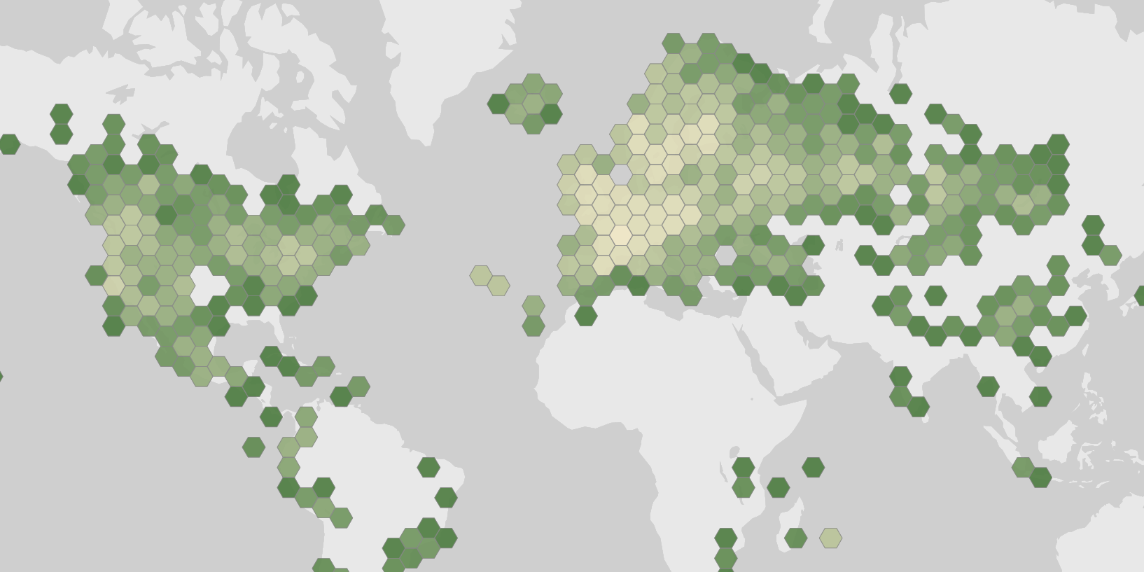Mappa delle segnalazioni registrate di Fragaria vesca