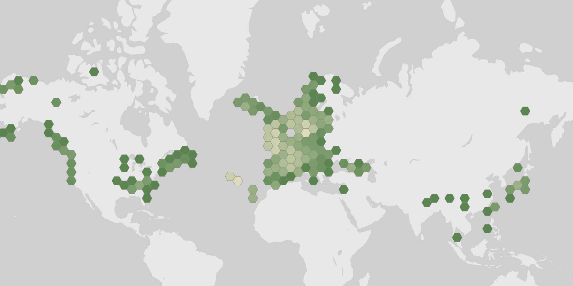 World map showing recorded occurrences of Frullania tamarisci.
