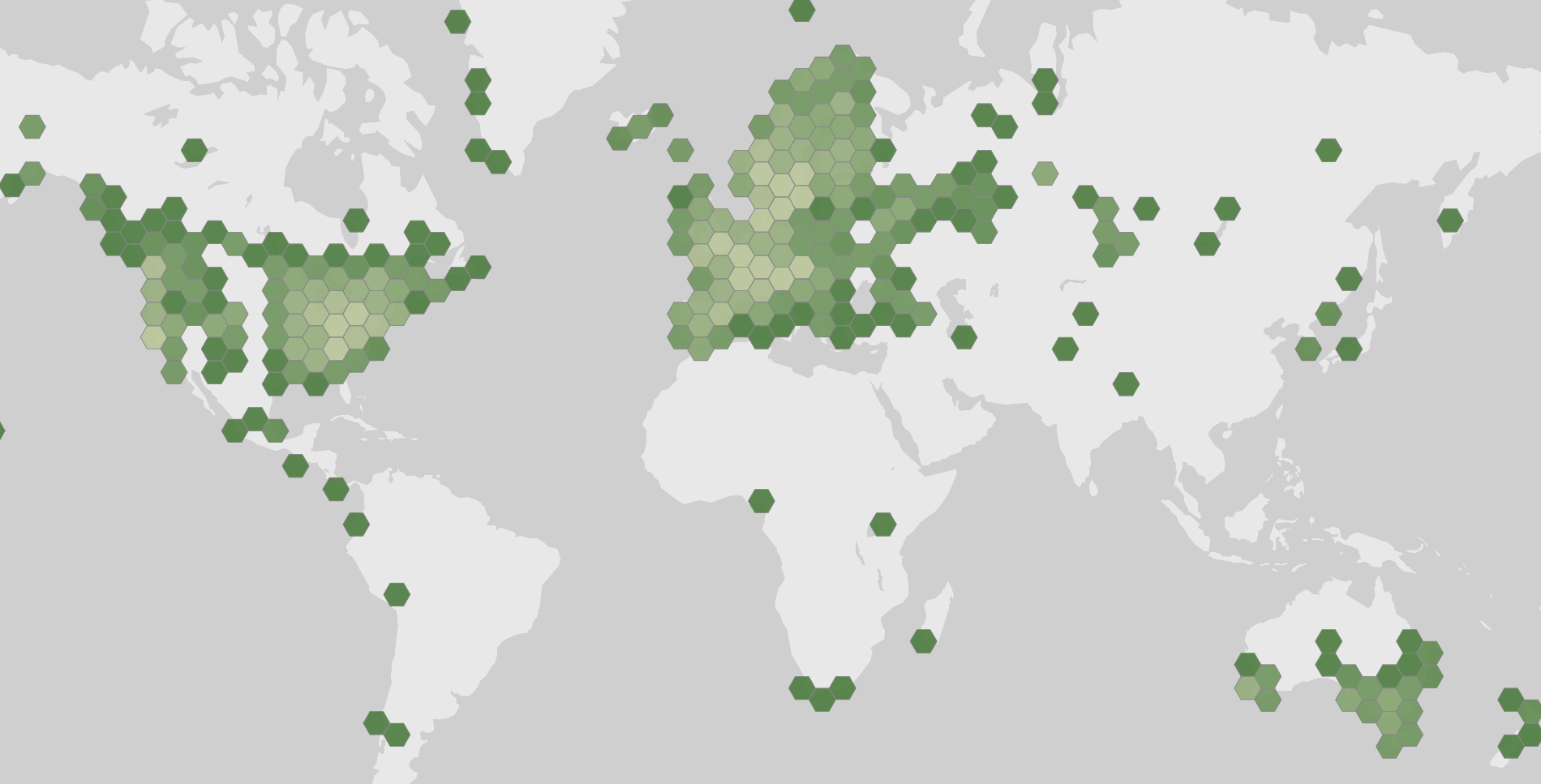 World map showing recorded occurrences of Galerina marginata.