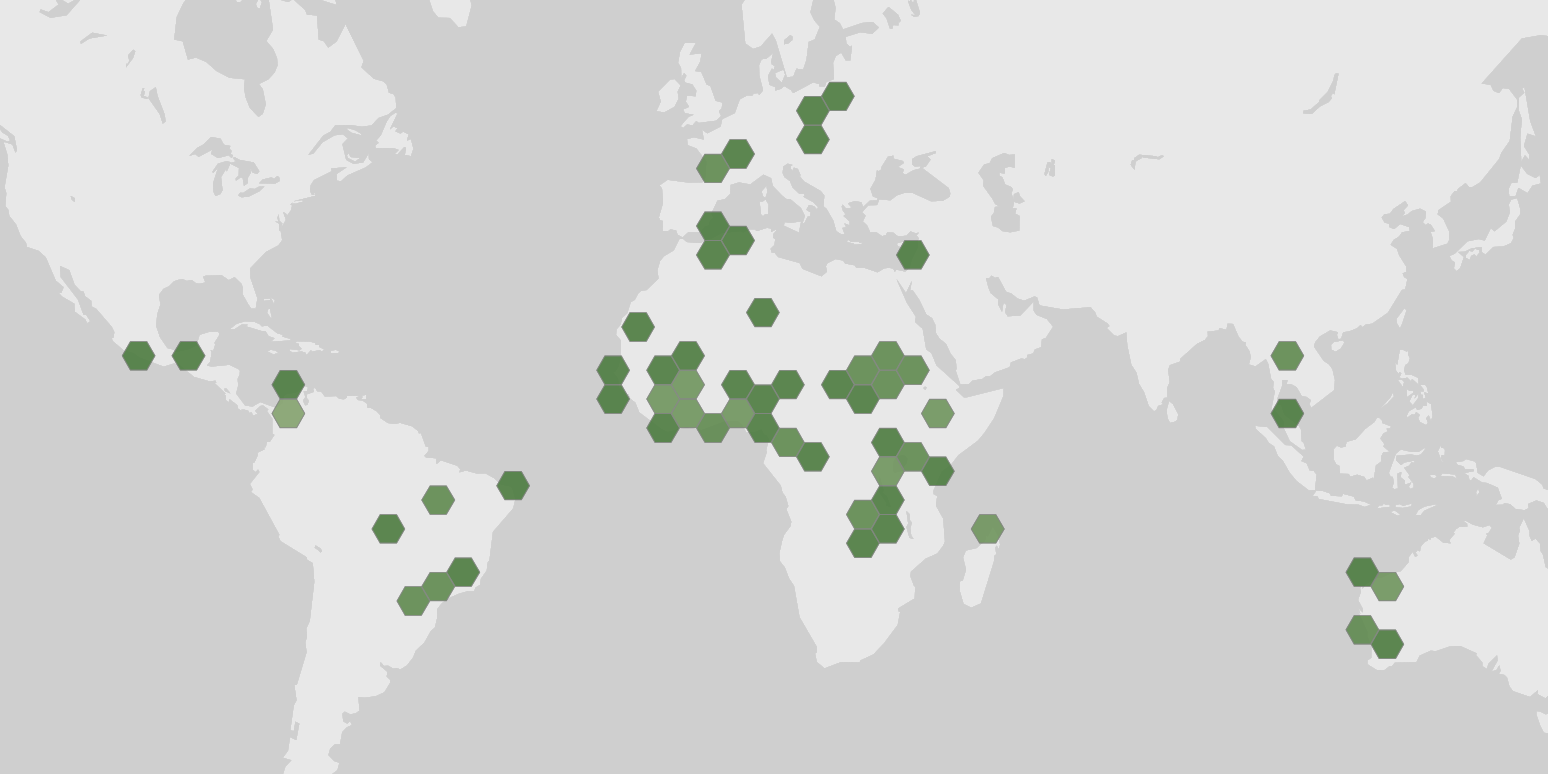 Carte des observations enregistrées de Hexarthra intermedia
