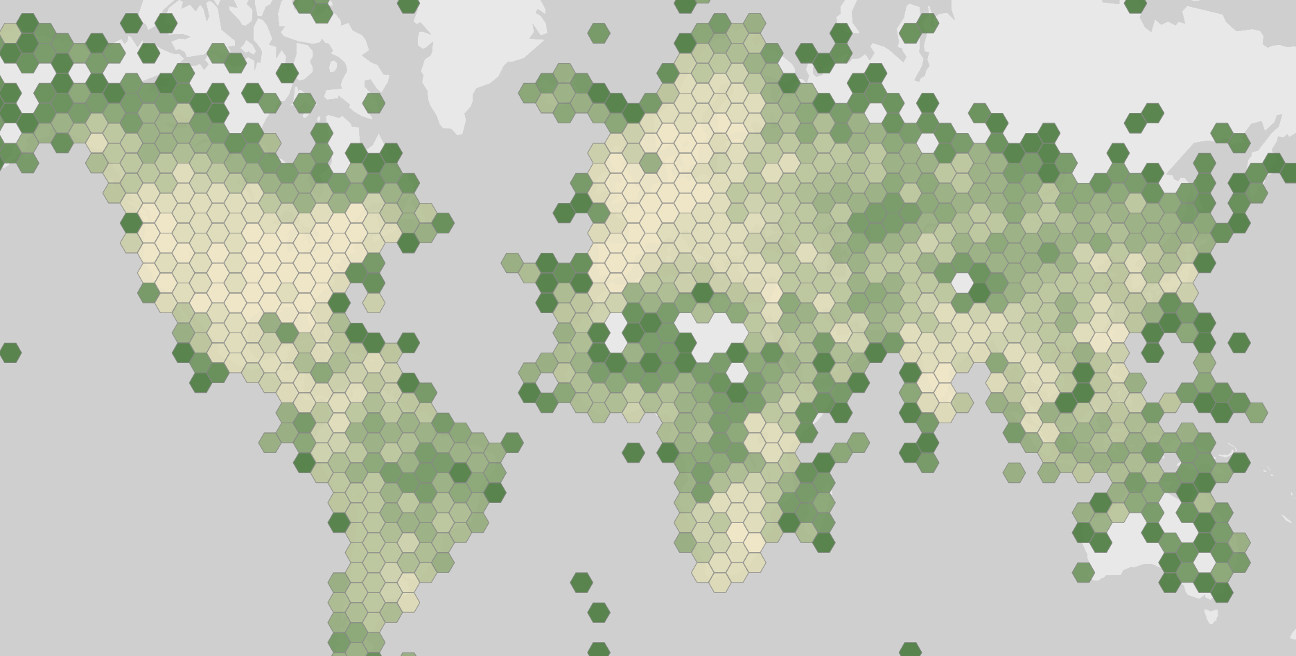 Mapa de los registros de Hirundo rustica