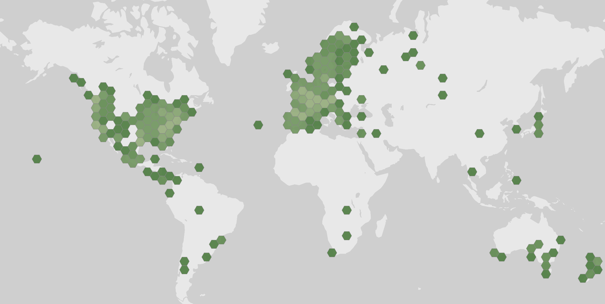 World map showing recorded occurrences of Hohenbuehelia petaloides.