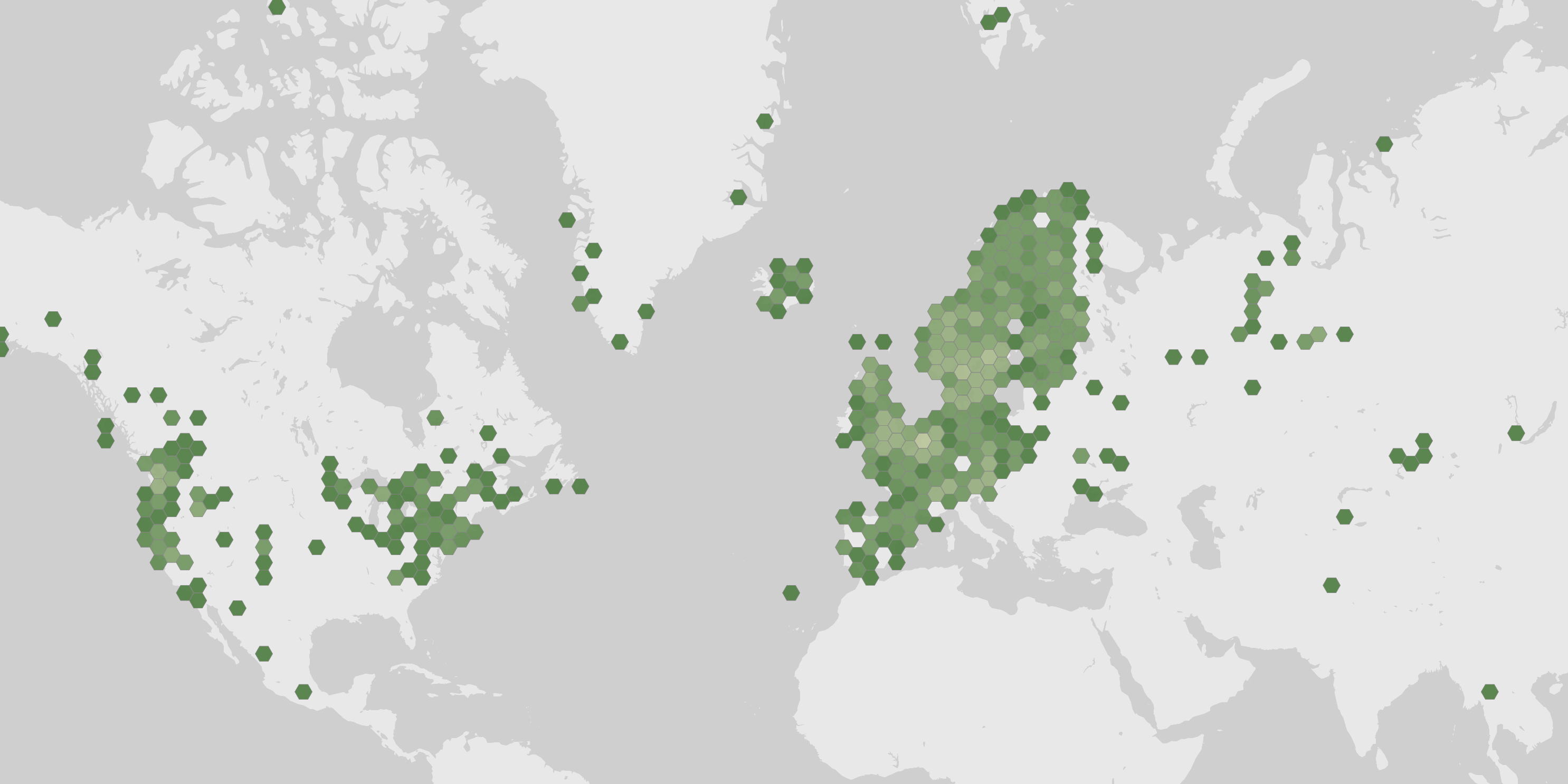 World map showing recorded occurrences of Inocybe lacera.