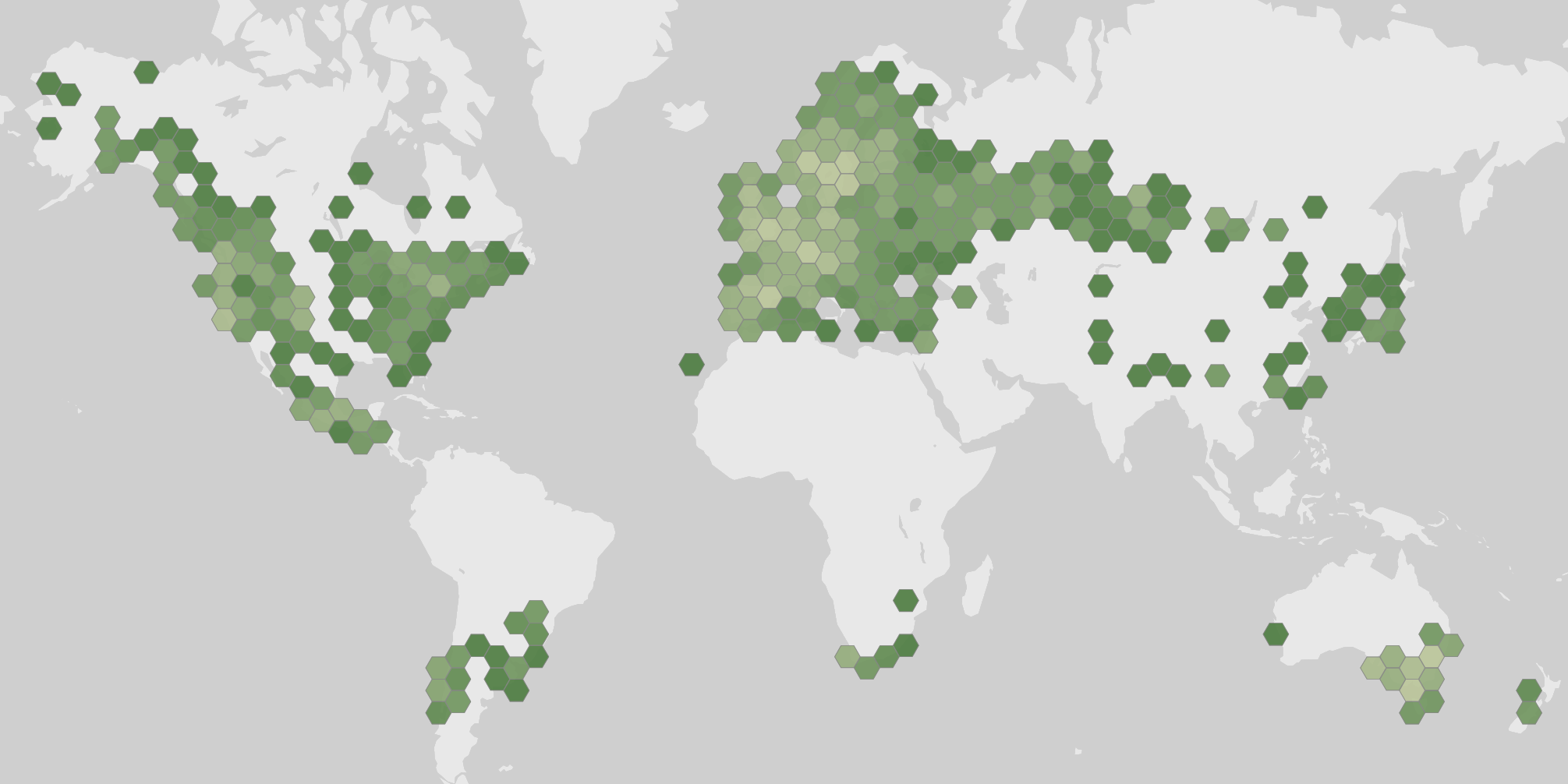 World map showing recorded occurrences of Lactarius deliciosus.