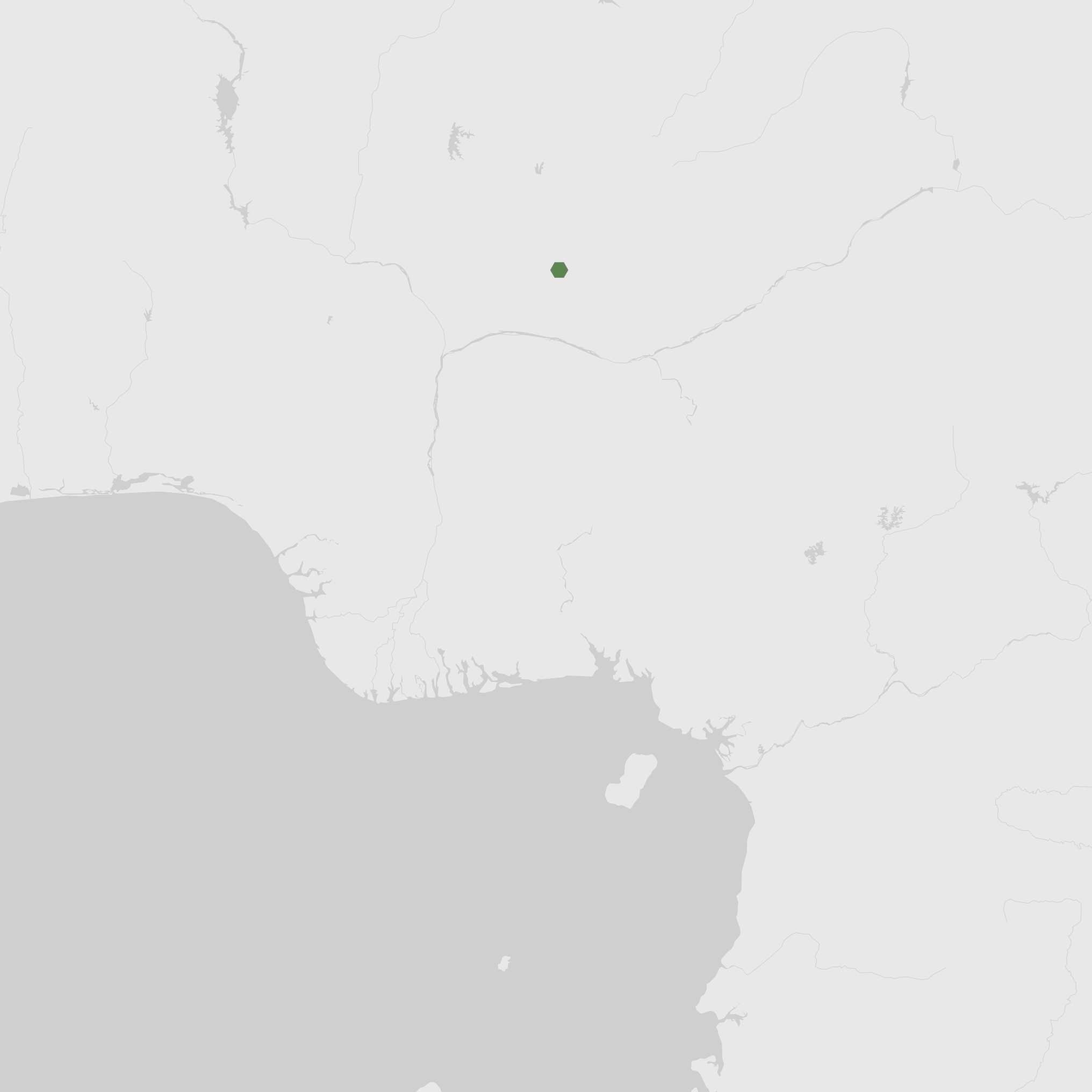Mapa dos registros de ocorrência de Lepadella bidentata