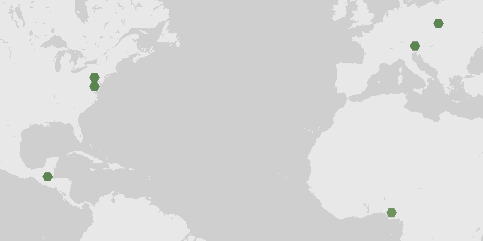 Mapa dos registros de ocorrência de Lepadella cryphaea