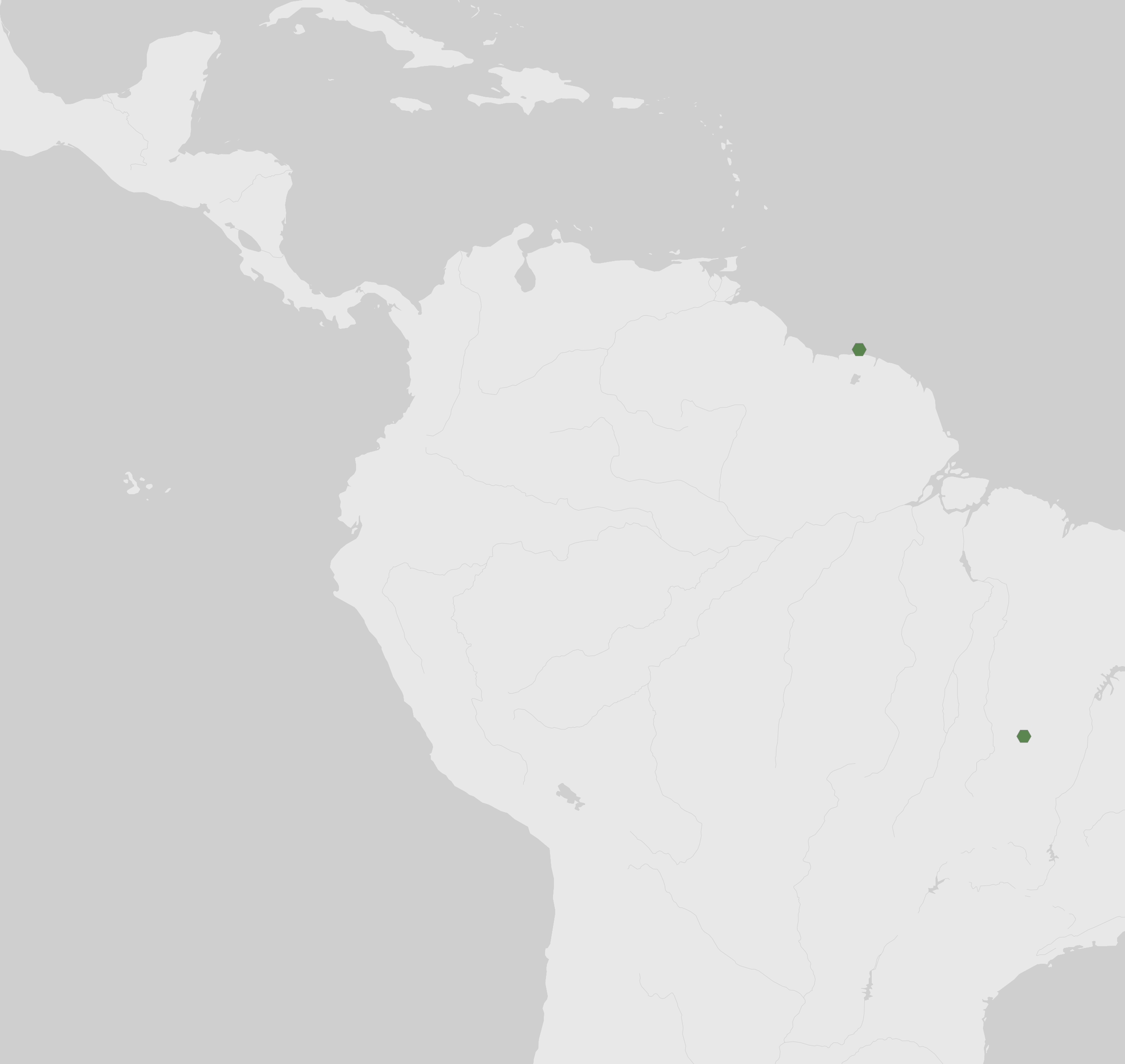 Mapa dos registros de ocorrência de Lepadella donneri