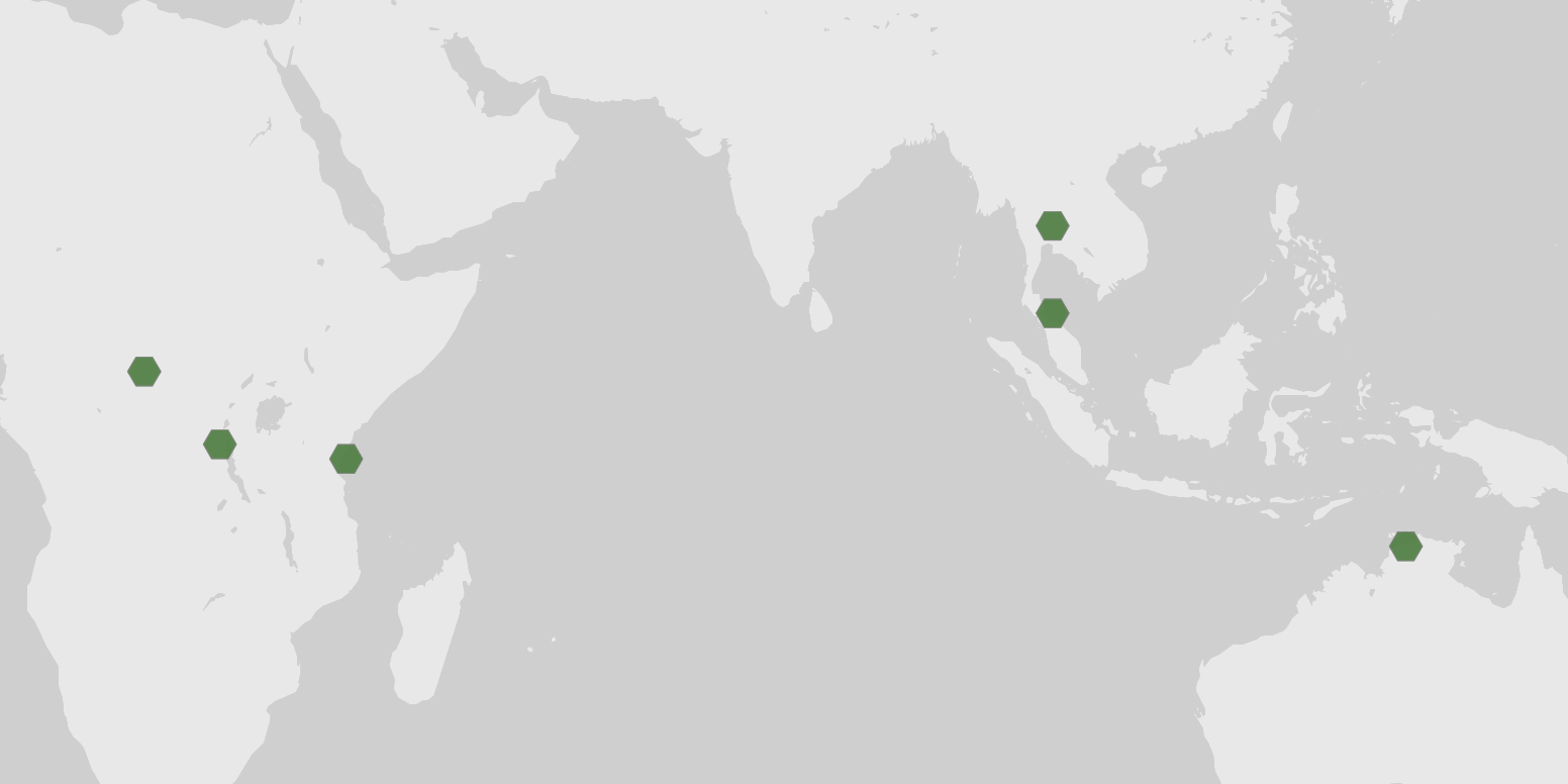 Mapa dos registros de ocorrência de Lepadella lindaui