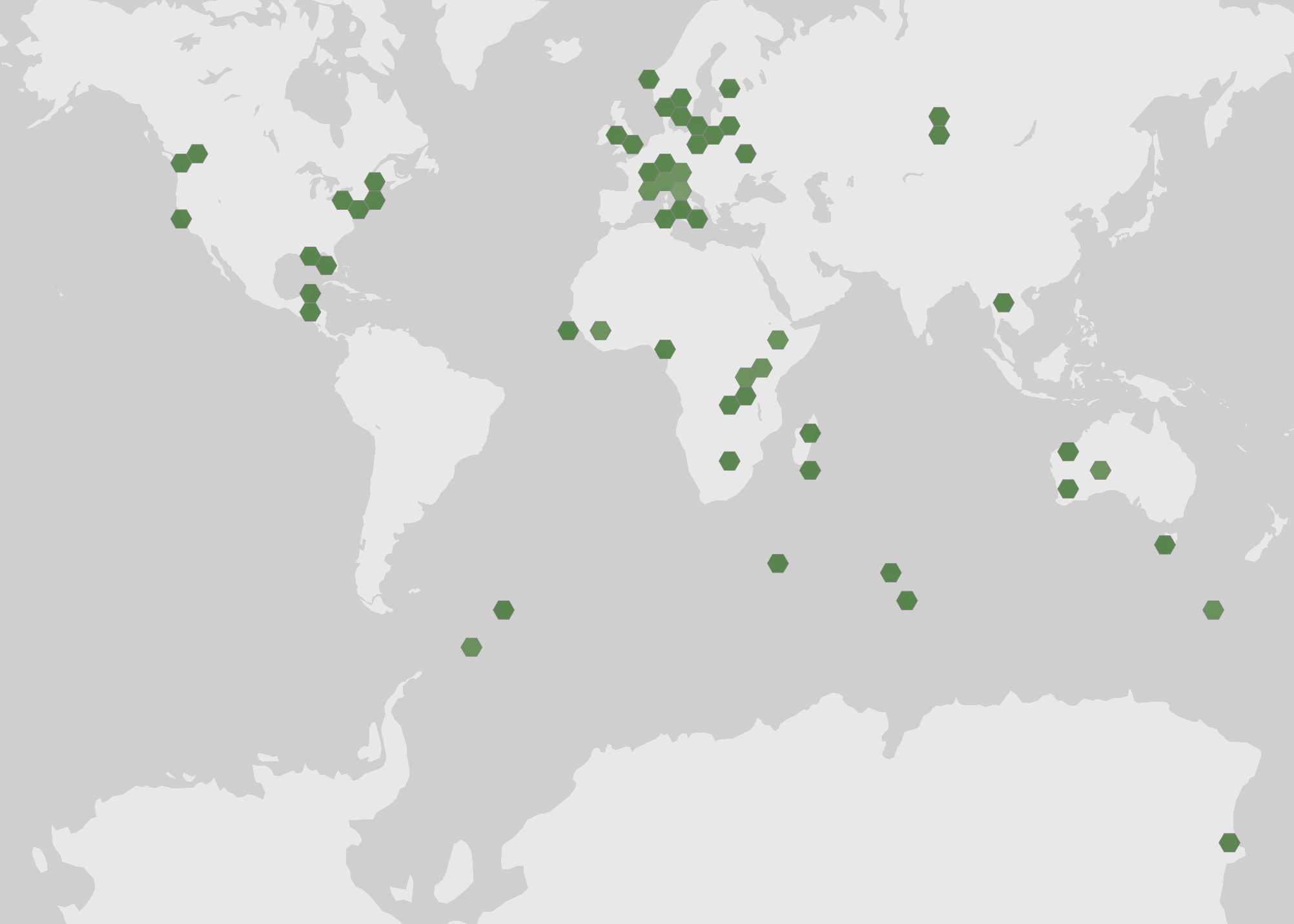Mapa dos registros de ocorrência de Lepadella triptera
