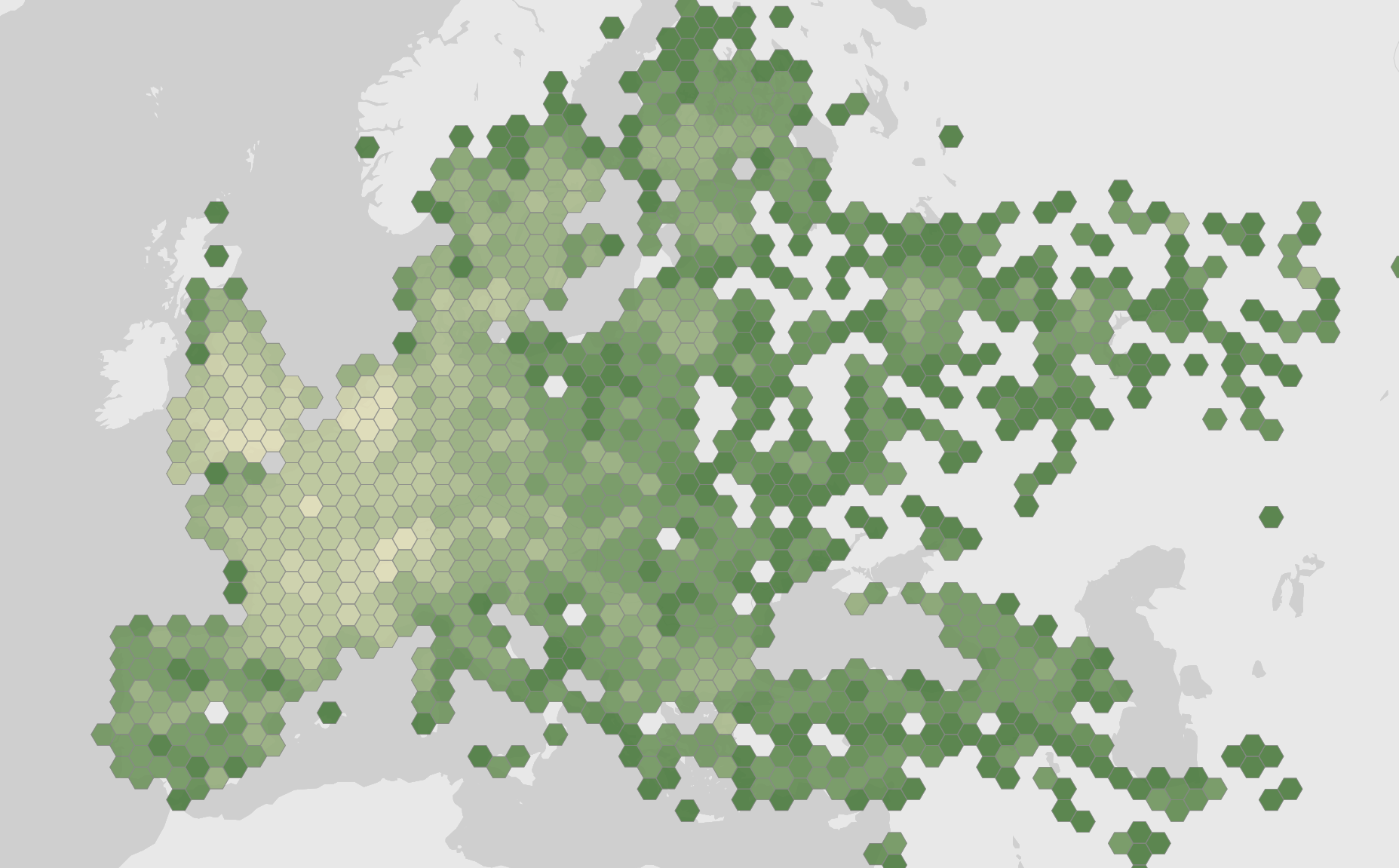 World map showing recorded occurrences of Libellula depressa.
