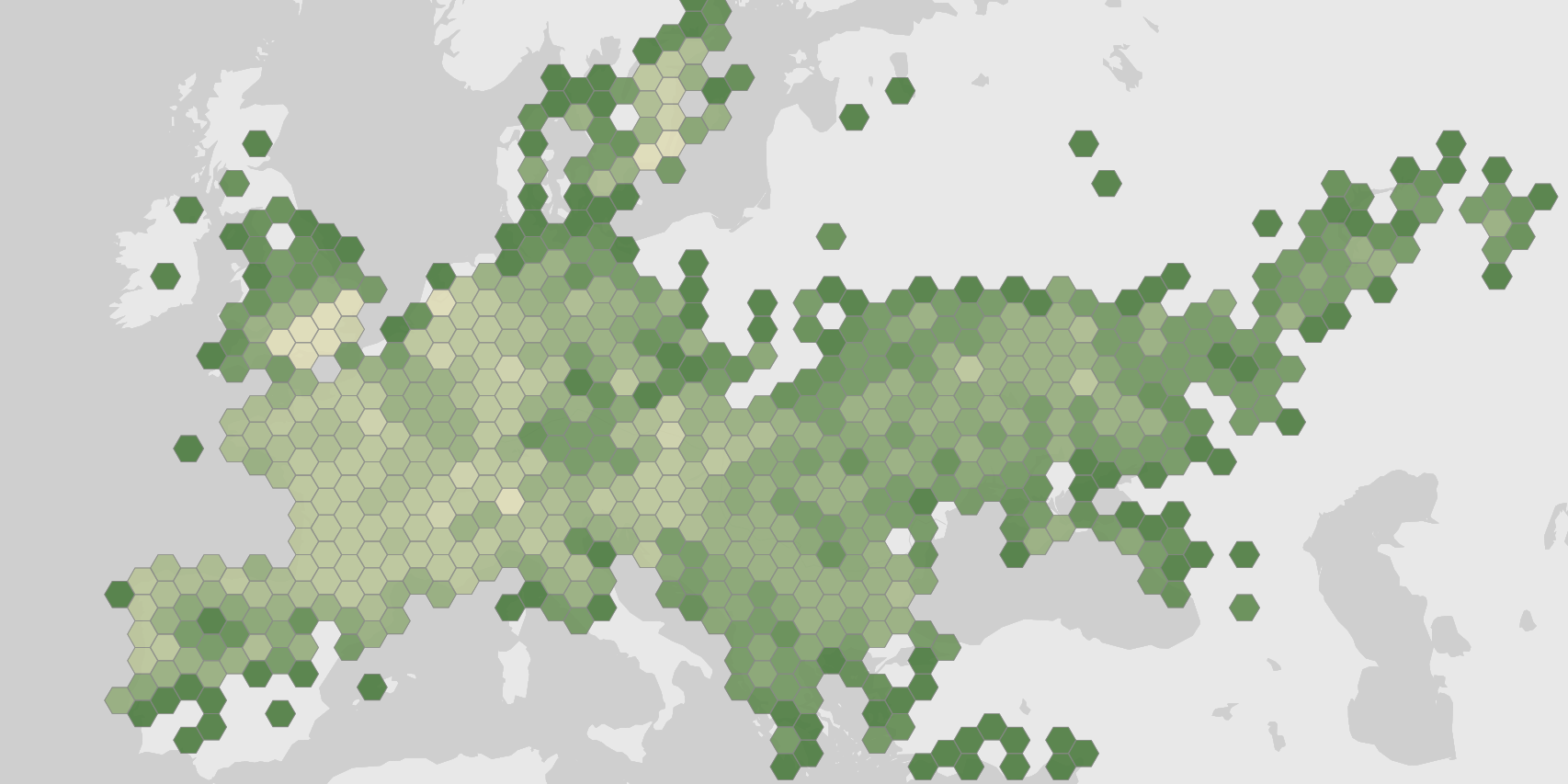 World map showing recorded occurrences of Lucanus cervus.