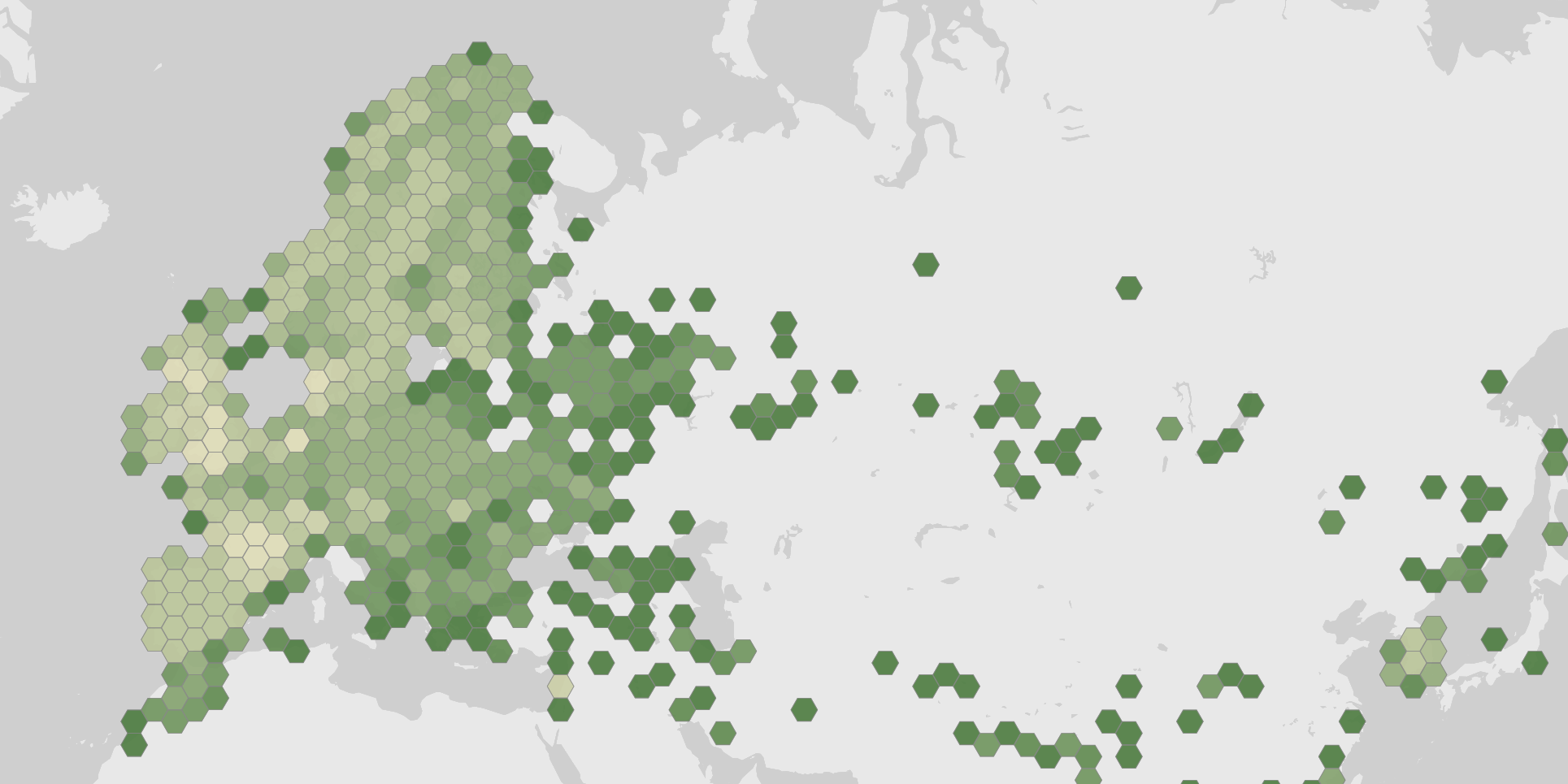 World map showing recorded occurrences of Lutra lutra.
