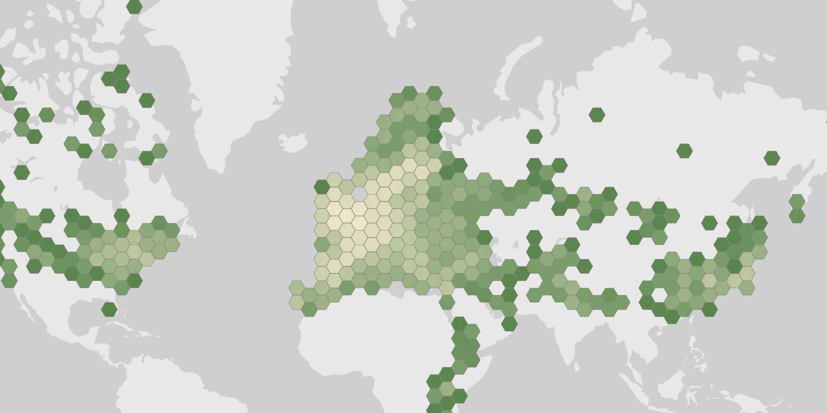 Carte des observations enregistrées de Lycaena phlaeas