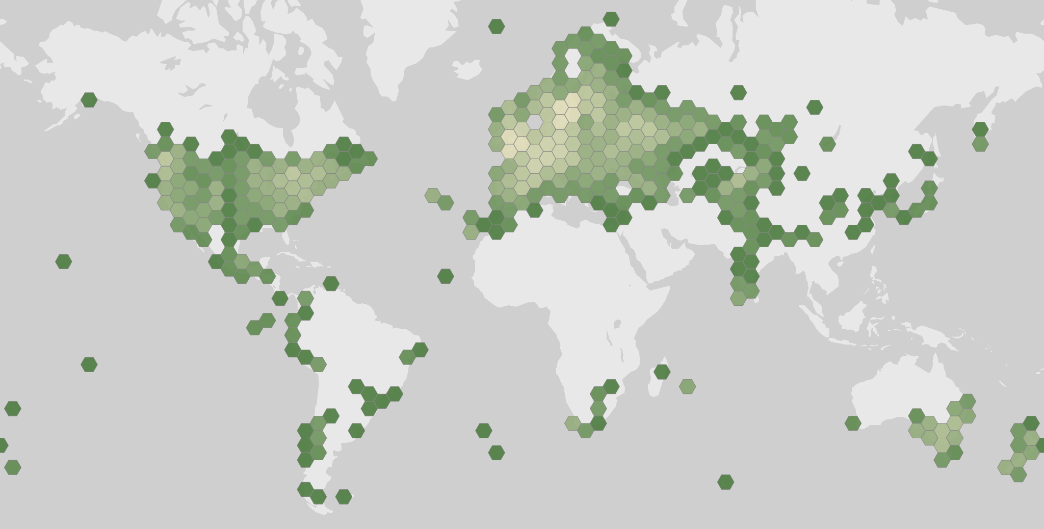 World map showing recorded occurrences of Malus domestica.