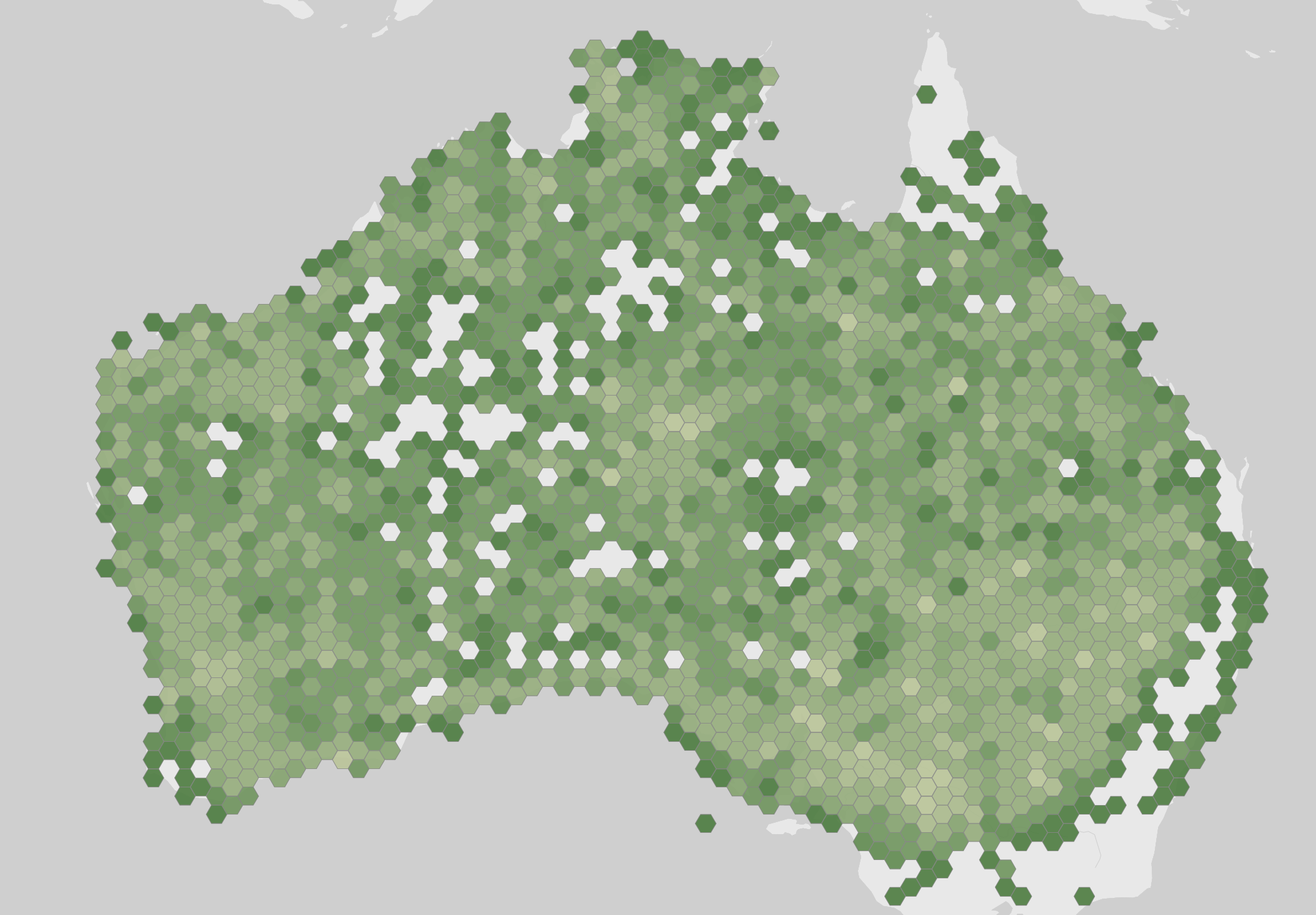 Mapa dos registros de ocorrência de Manorina flavigula