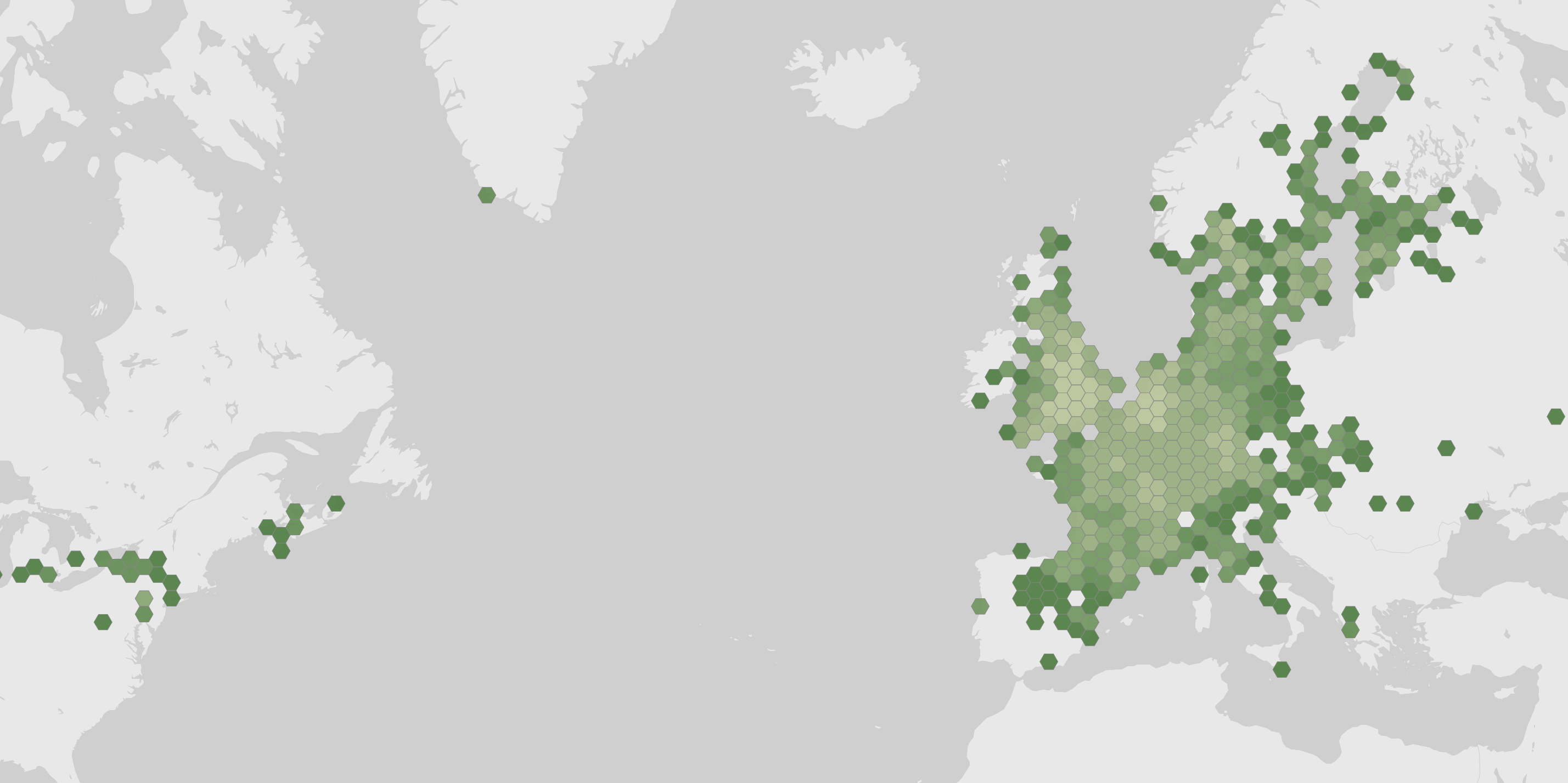 World map showing recorded occurrences of Melilotus altissimus.