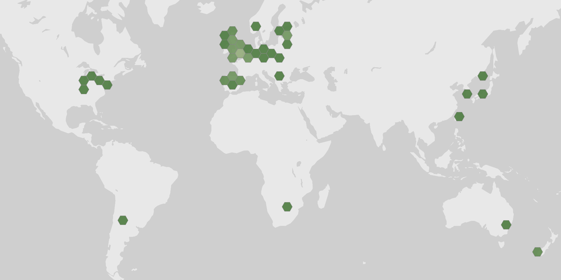 World map showing recorded occurrences of Mucor mucedo.