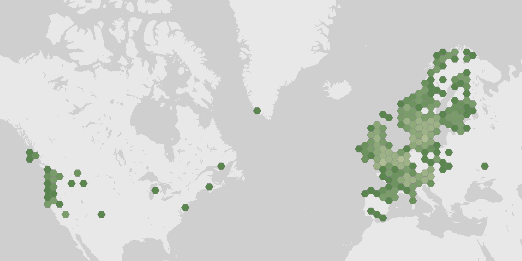World map showing recorded occurrences of Naucoria escharioides.