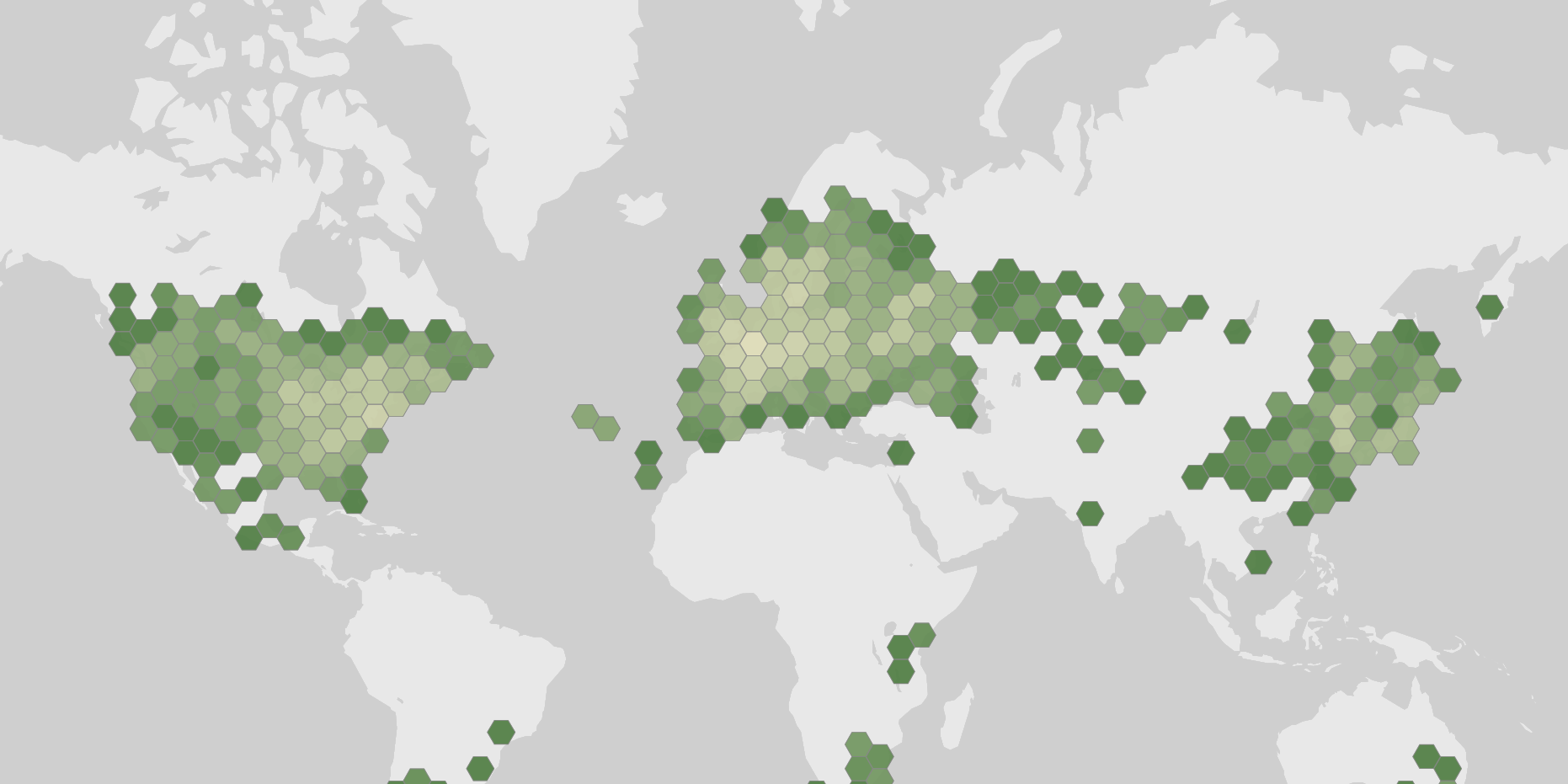 World map showing recorded occurrences of Oenothera biennis.