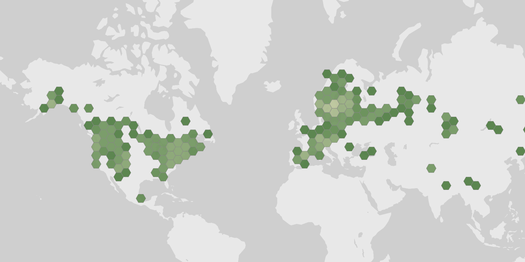 World map showing recorded occurrences of Onnia tomentosa.